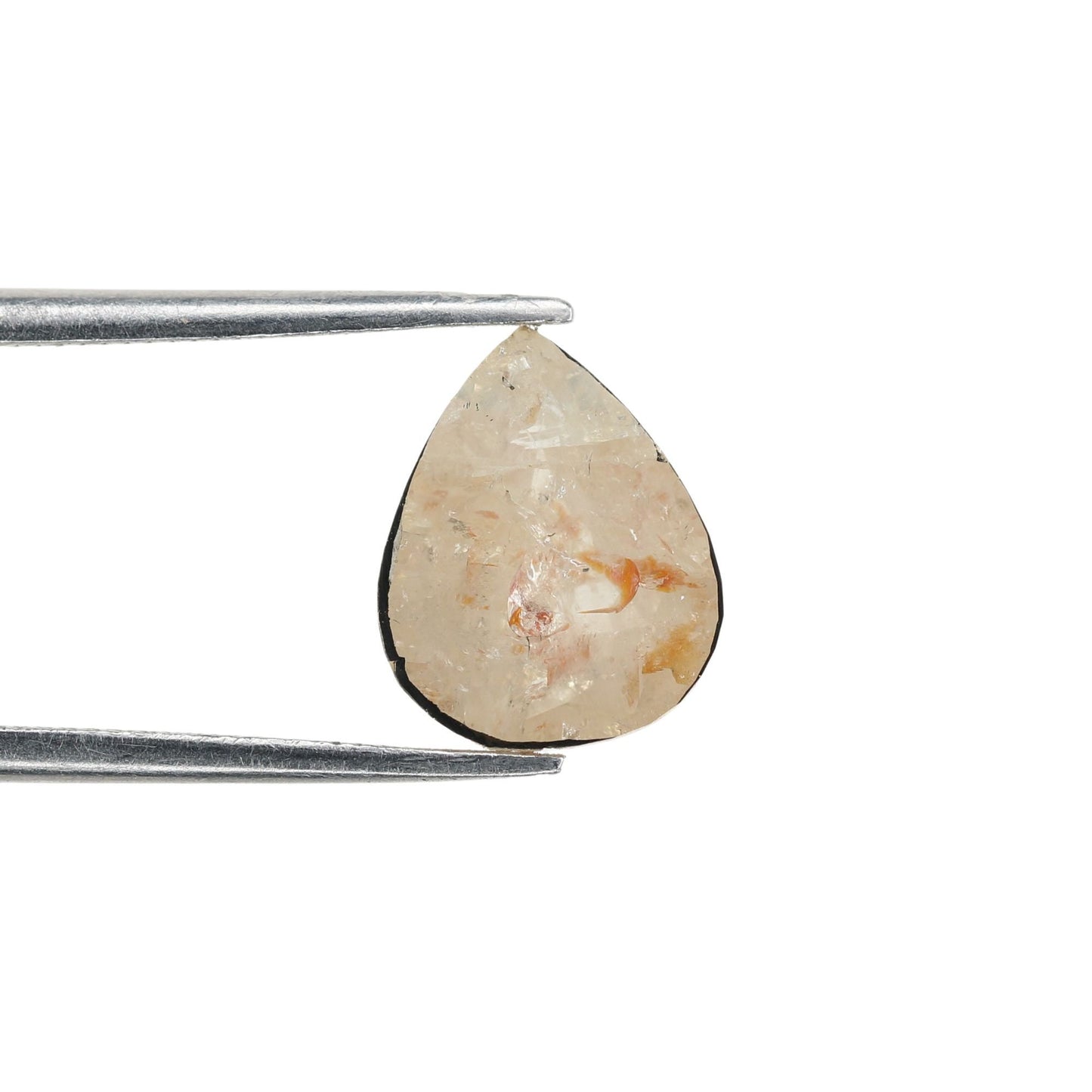 2.05 CT Antique Peach Pear Shape Loose Galaxy Diamond | Statement Jewelry Gem | Custom Ring | Perfect Peach Diamond Gift for Her