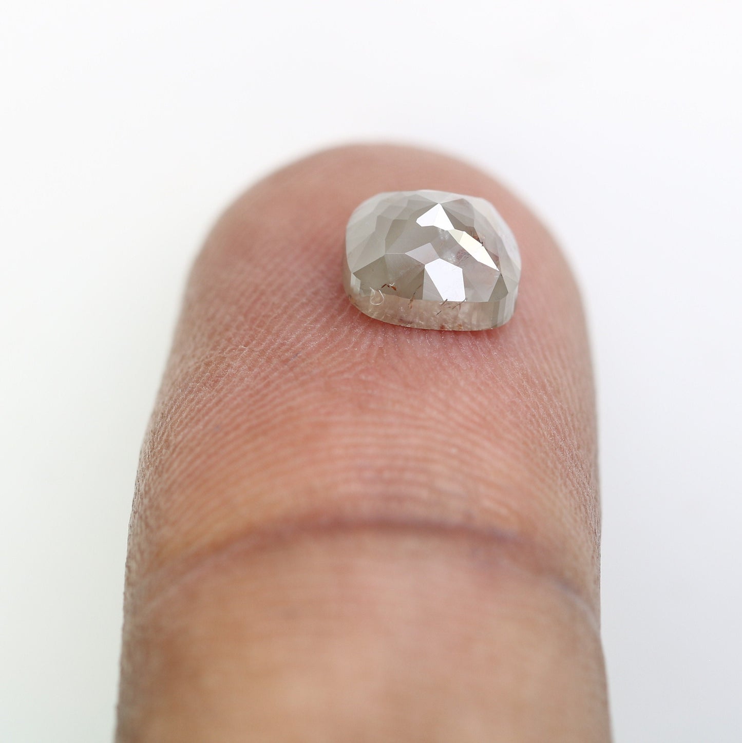 1.51 Carat Cushion Cut Grey Rustic Diamond Ring - Unique Raw Diamond for Engagement & Wedding Rings, Custom Gold Jewelry Gift