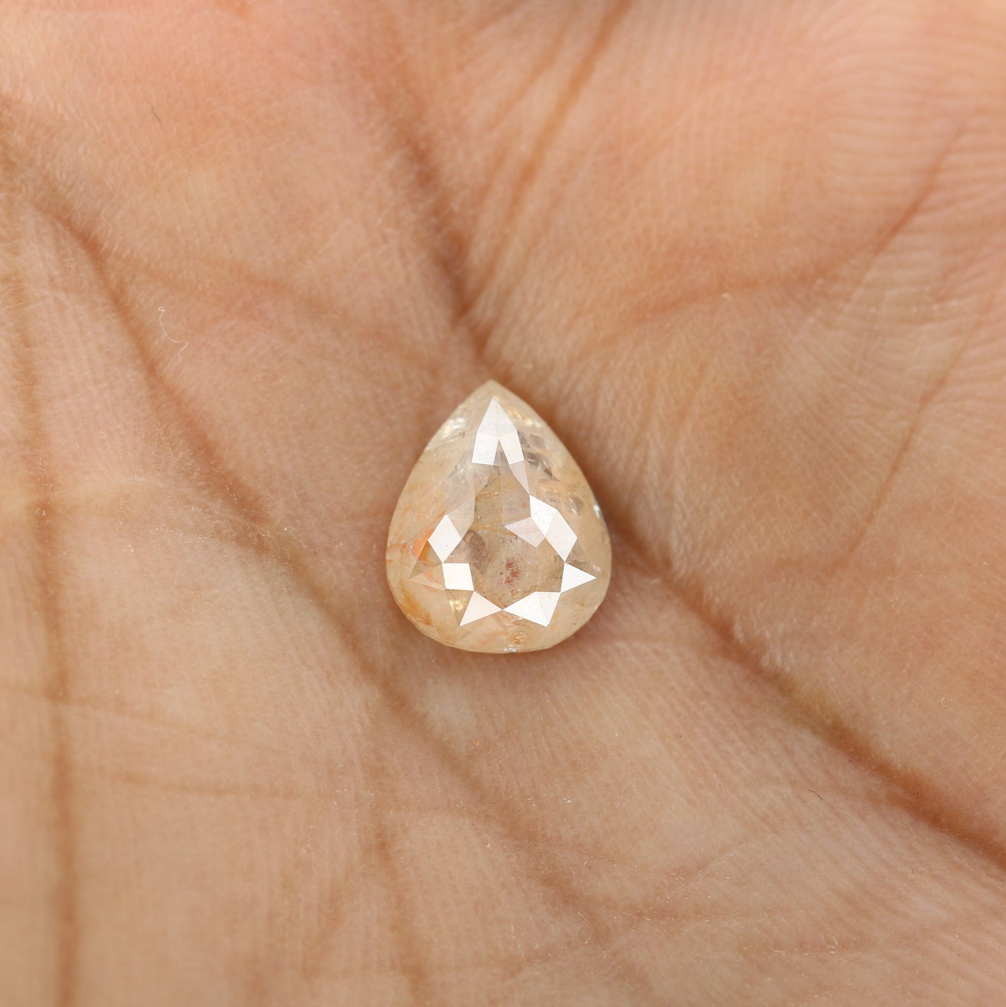2.05 CT Antique Peach Pear Shape Loose Galaxy Diamond | Statement Jewelry Gem | Custom Ring | Perfect Peach Diamond Gift for Her