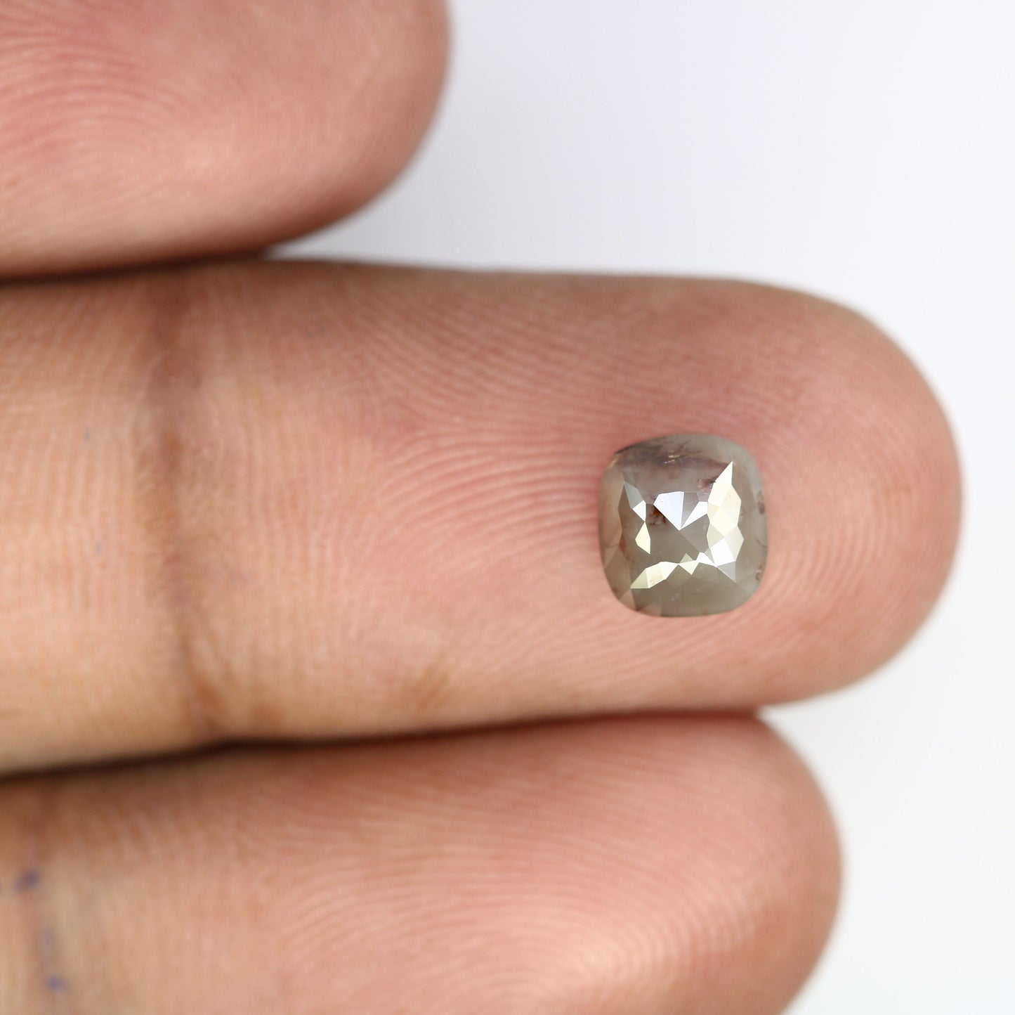 1.51 Carat Cushion Cut Grey Rustic Diamond Ring - Unique Raw Diamond for Engagement & Wedding Rings, Custom Gold Jewelry Gift