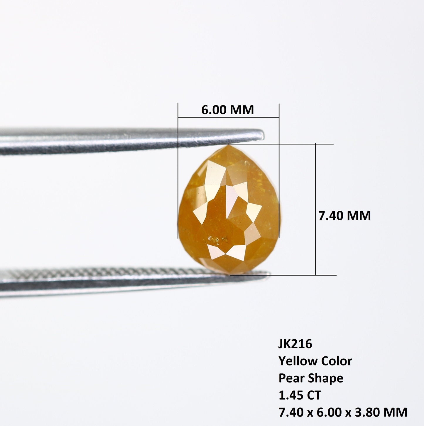 Loose Pear Yellow Galaxy Diamond 1.45 Carats for Custom Gold Ring - Unique Galaxy Diamond Jewelry