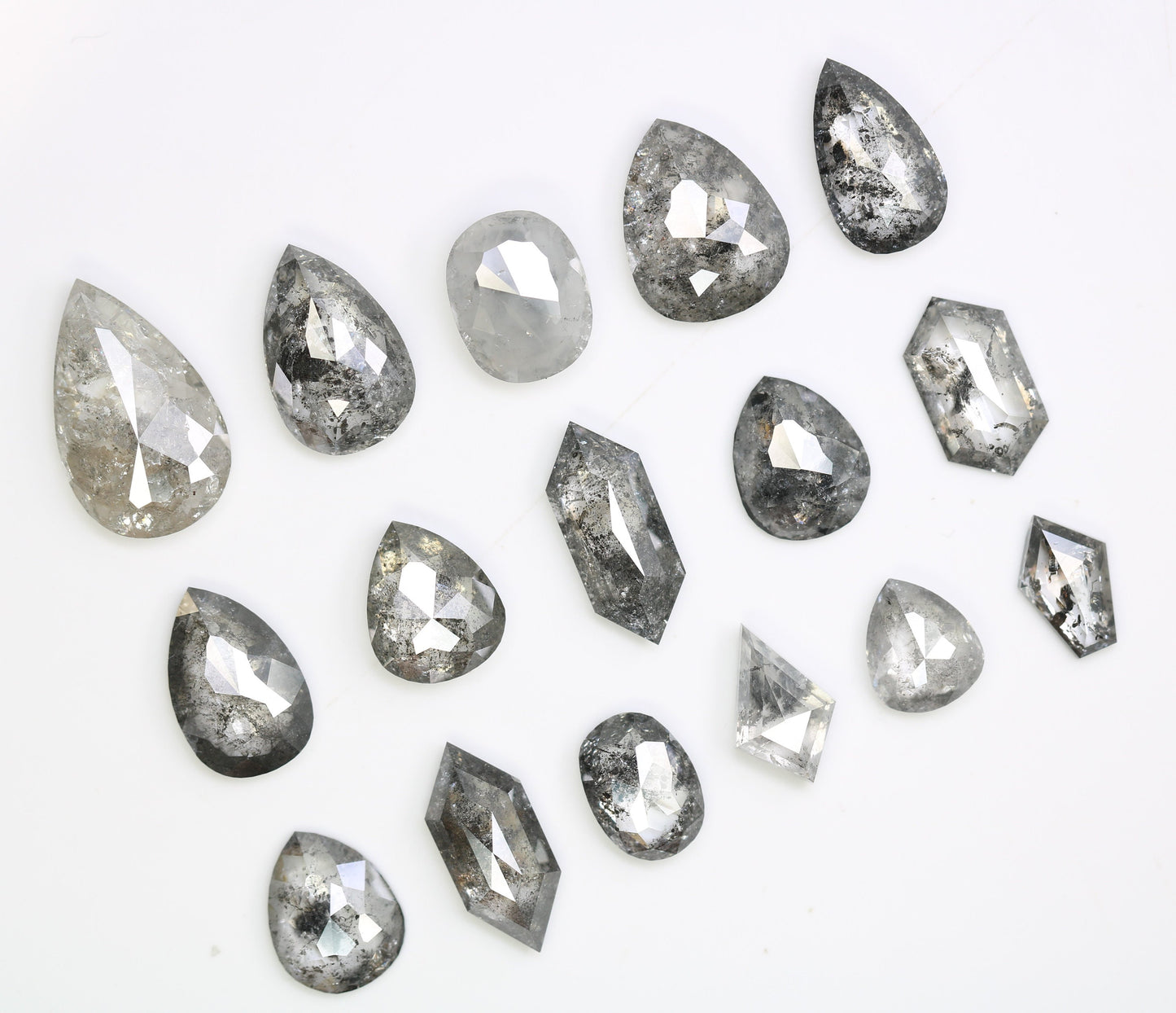 Natural Salt and Pepper Diamonds | Mixed Cut Loose Earth-Mined Gems for Engagement Rings | Ideal for Earrings & Wedding Bands