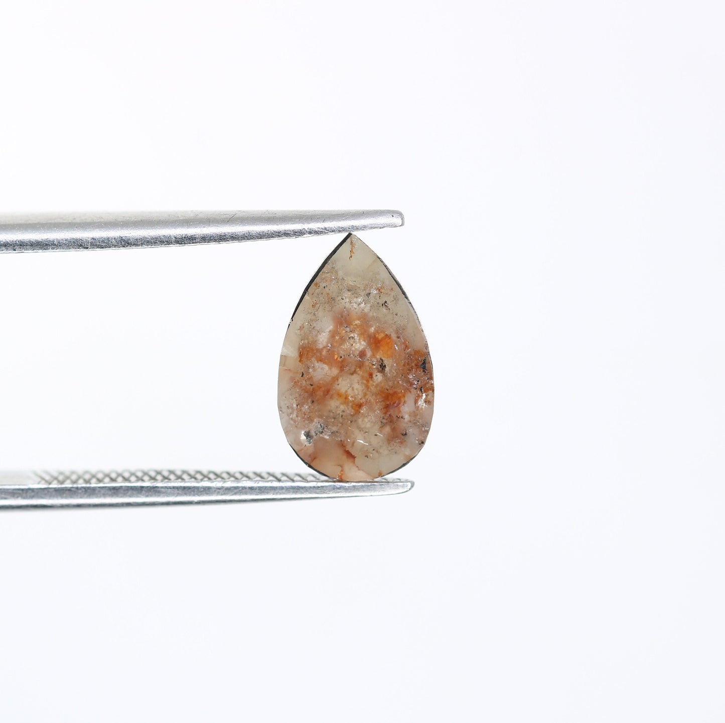 1.09 CT Rose Cut Pear Shape Natural Brown Salt and Pepper Loose Diamond | Hidden Halo Wedding Ring | Gift for Wife or Girlfriend |