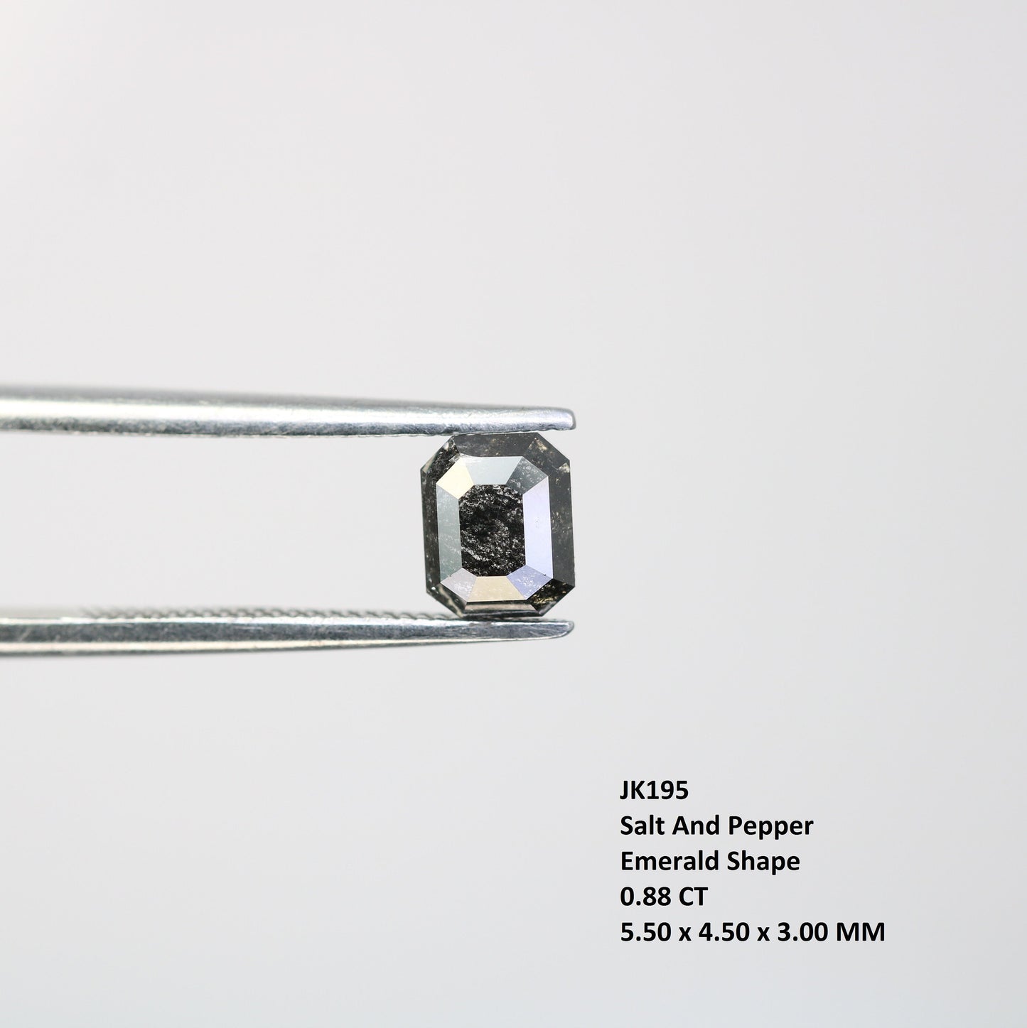 0.88 CT Emerald Cut Loose Diamond - Salt and Pepper Emerald Shape Diamond - Emerald For Wedding Ring - LABORDAY Offer - Customize Jewelry