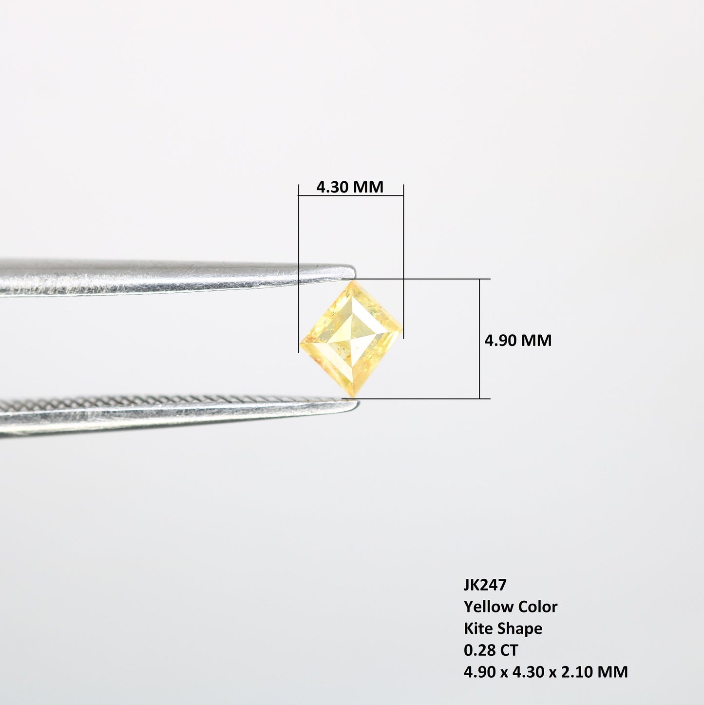 0.28 CT Shape Salt and Pepper Kite Shape - Natural Kite shape Loose Diamond -For 14k Gold Jewelry - Christmas Gift - LABORDAY Offer