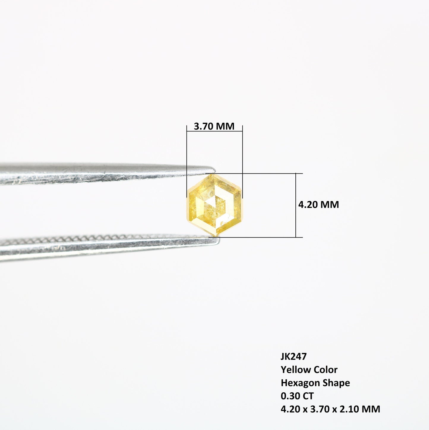 0.30 CT Salt and Pepper Hexagon Cut - Natural Loose Hexagon Shape -Unique Diamond for Ring - Special Gift for Her - Wholesaler of Diamond