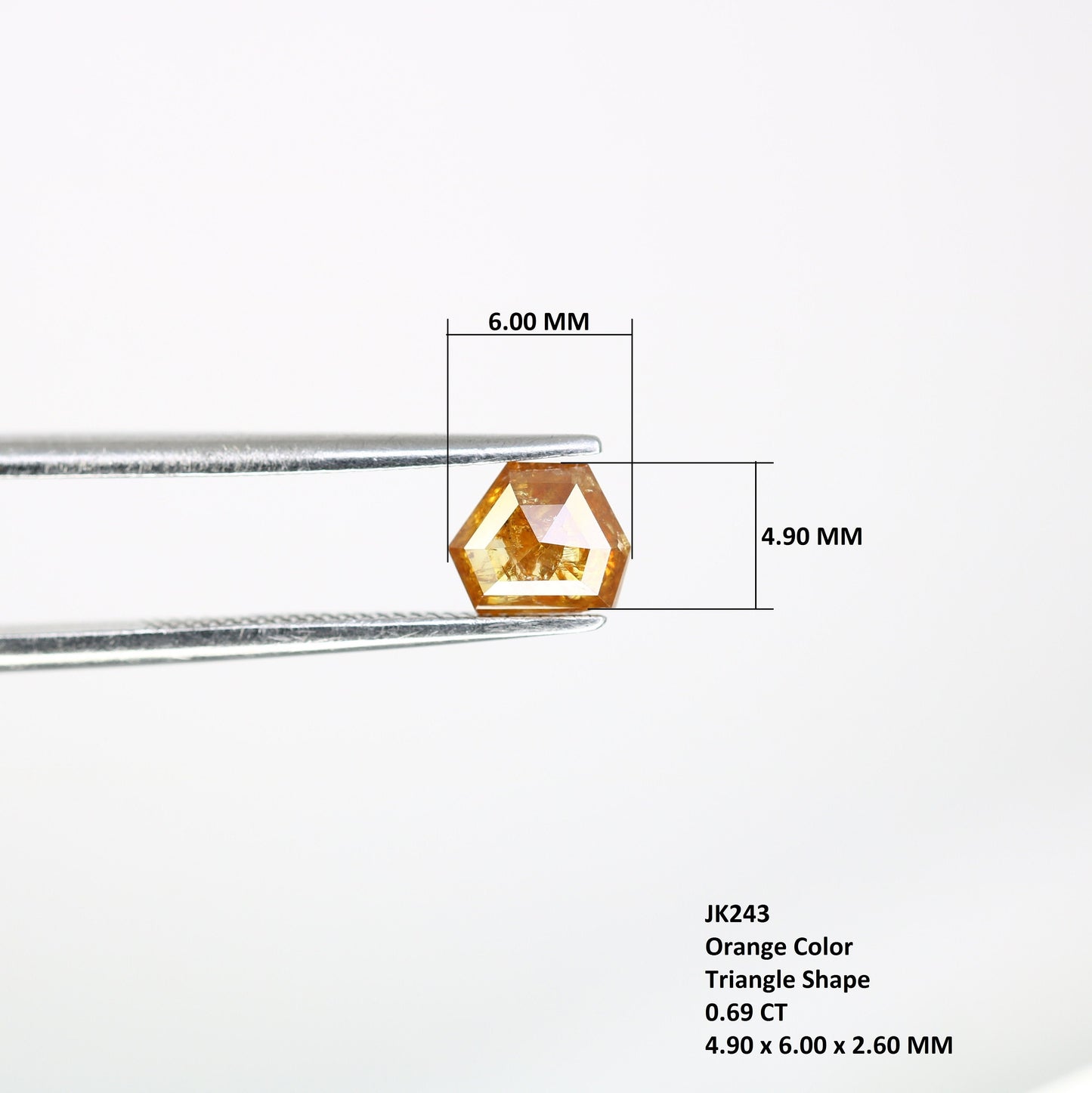 0.69 CT Fancy Orange Color Triangle Shape Diamond For Diamond Peendant | Wedding Gift | Customized Jewelry MakingFor Gold Ring Diamonds