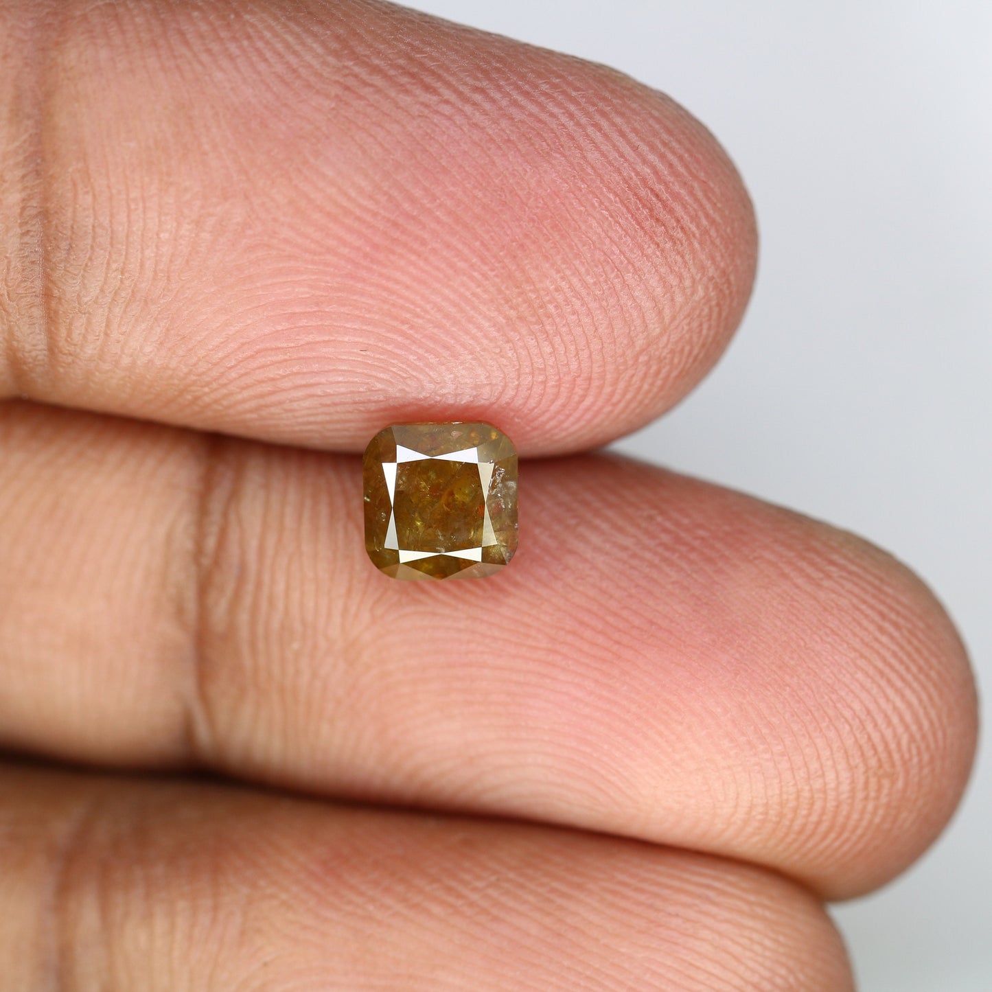 1.34 CT Cushion Cut Dark Green Diamond - Unique Gemstone for Proposal Rings, Diamond Pendants & Anniversary Gifts, Custom Gold Jewelry