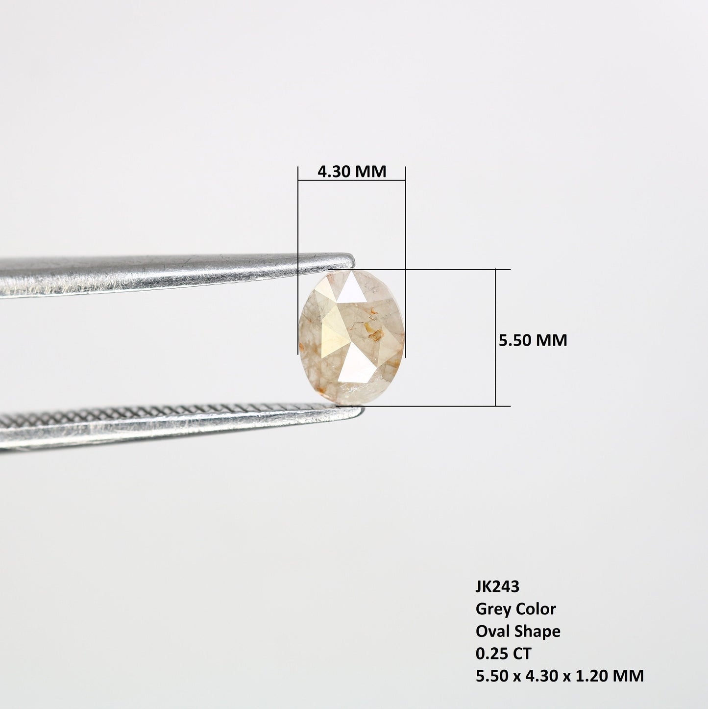 0.25 CT Oval Grey Rustic Diamond - Unique Statement Jewelry, Custom Gold Rings & Thoughtful Anniversary or Birthday Gift Ideas