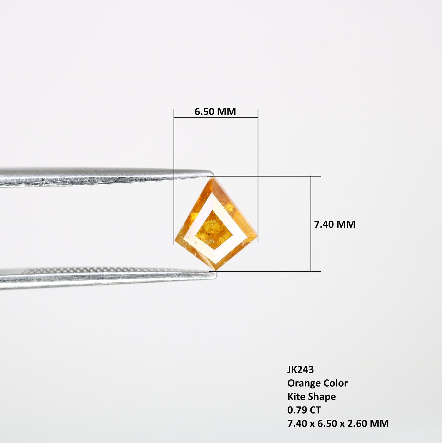 0.79 CT Shape Salt and Pepper Kite Shape - Natural Kite shape Loose Diamond -For 14k Gold Jewelry - Christmas Gift - LABORDAY Offer