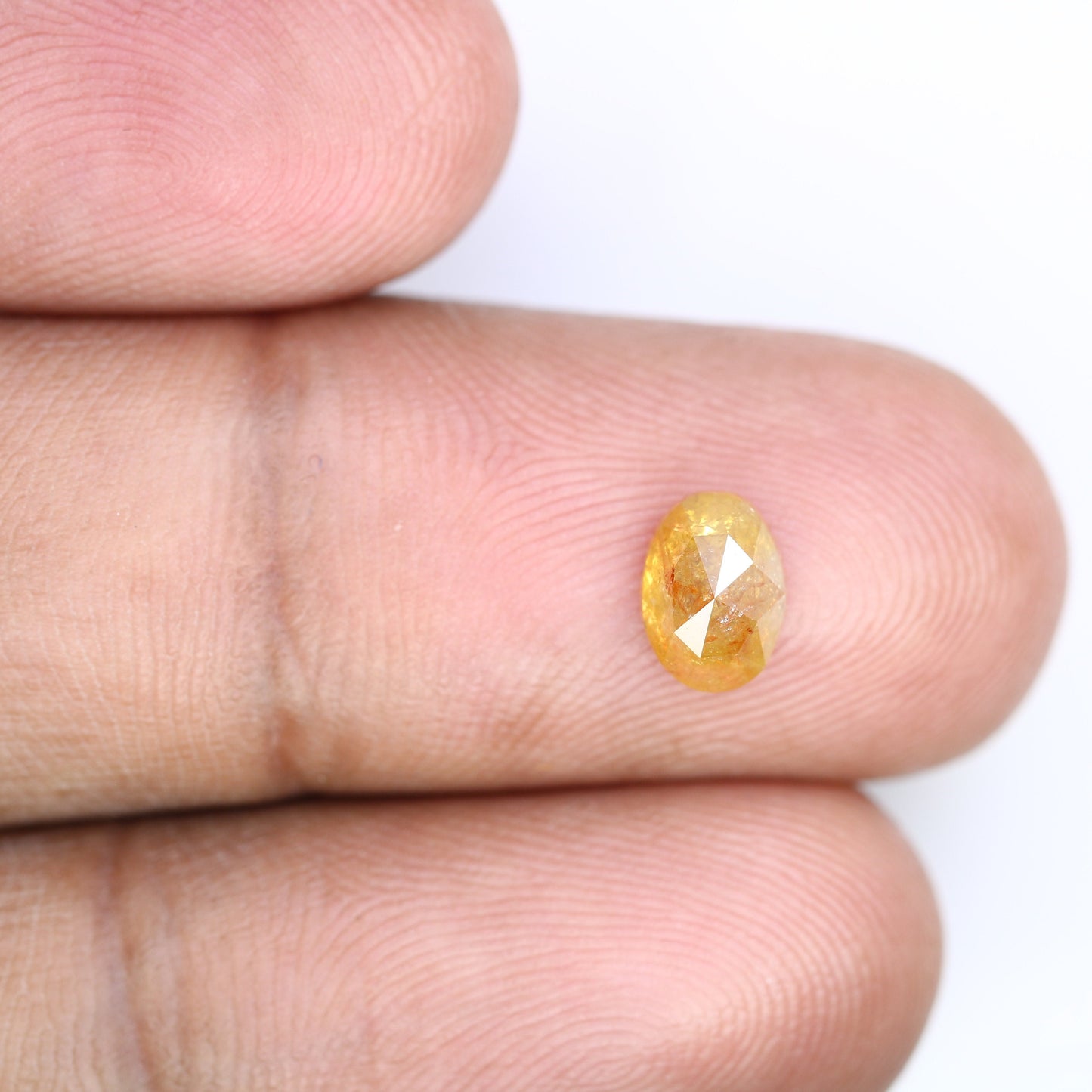 1.15 CT Oval Rustic Orange Diamond - Unique Engagement or Wedding Ring, Custom Gold Jewelry & Special Gift for Her