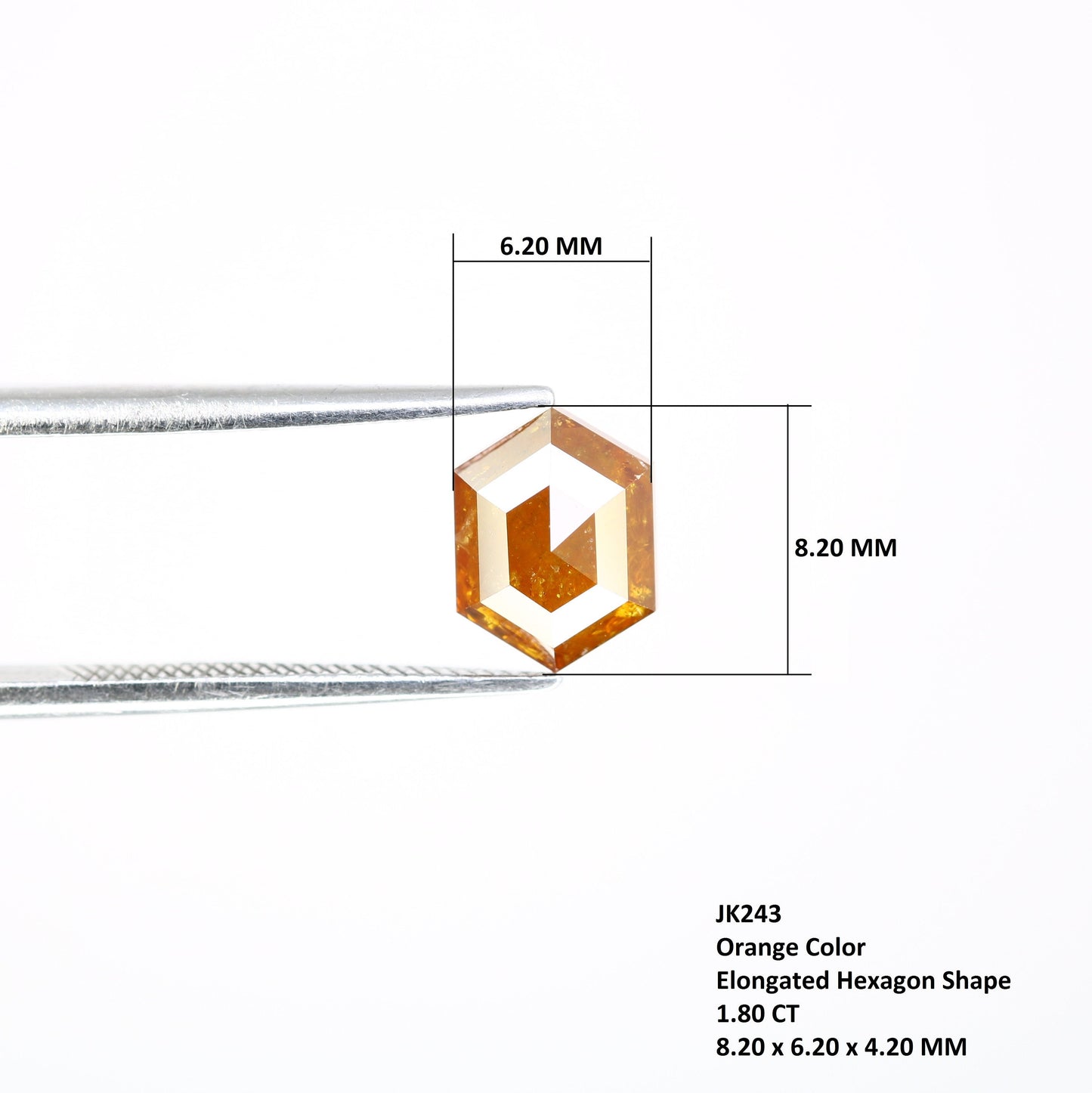 1.80 CT Salt and Pepper Hexagon Cut - Natural Loose Hexagon Shape -Unique Diamond for Ring - Special Gift for Her - Wholesaler of Diamond