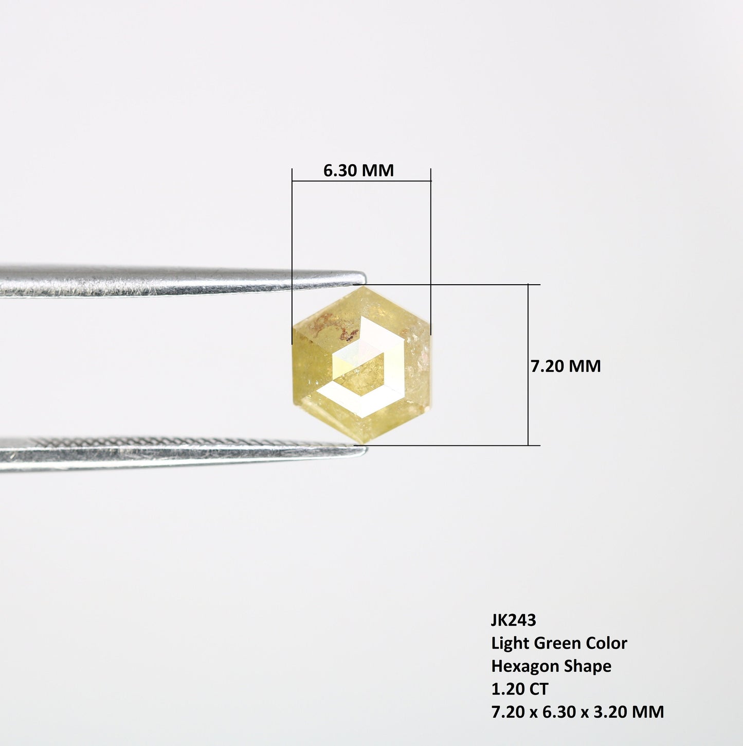 1.20 CT Salt and Pepper Hexagon Cut - Natural Loose Hexagon Shape -Unique Diamond for Ring - Special Gift for Her - Wholesaler of Diamond
