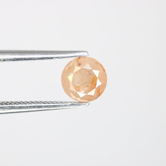 0.83 CT Peach Color Round Brilliant Cut Loose Diamond | Fancy Peach Diamond for Proposal Ring | Custom Engagement Jewelry |Gold Ring Setting