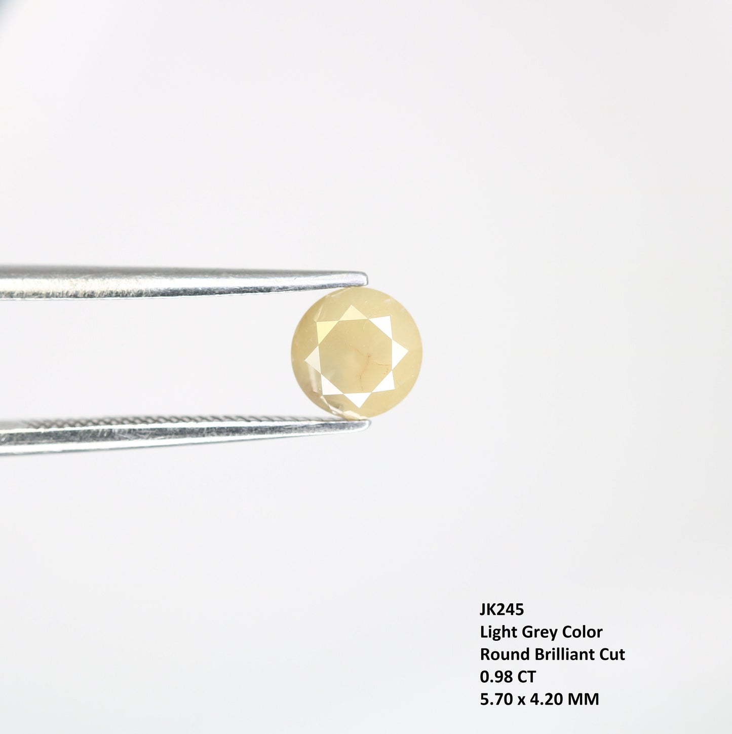 0.98 CT Light Grey Color Round Brilliant Cut Diamond For Statement Jewelry | Fancy Color DiamondFor Gold Ring Diamonds