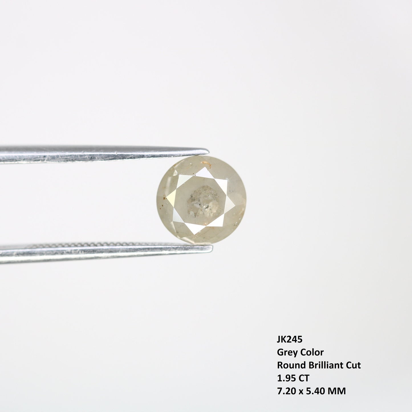 1.95 CT Grey Galaxy Round Brilliant Cut Diamond | Fancy Color for Wedding Band | Custom Wedding Band Design | Gold Ring Setting