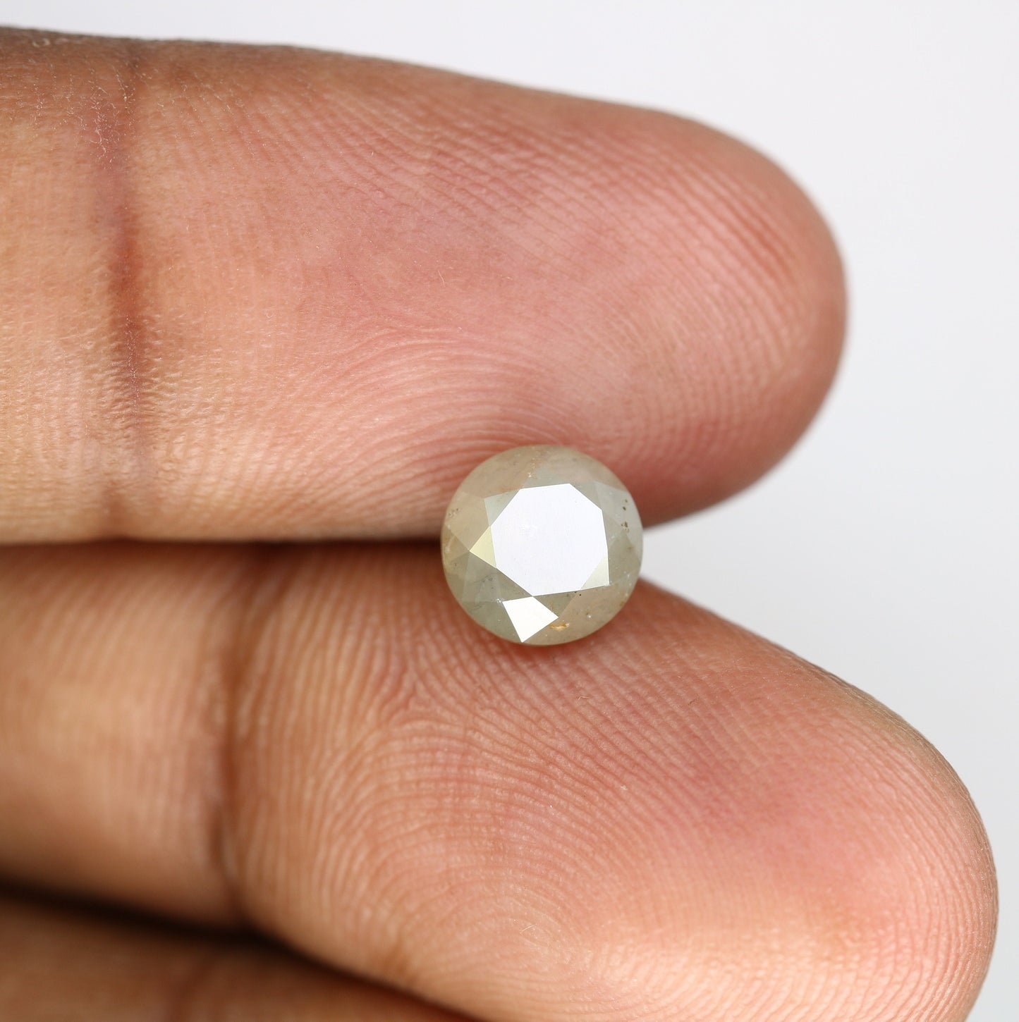 1.95 CT Grey Galaxy Round Brilliant Cut Diamond | Fancy Color for Wedding Band | Custom Wedding Band Design | Gold Ring Setting