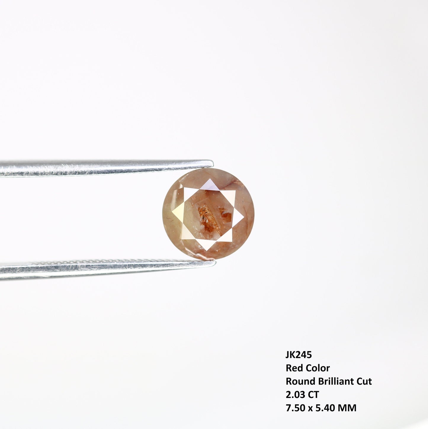 2.03 CT Round Brilliant Cut Red Loose Diamond | Perfect for Promise Ring | Ideal Gift for Her | Custom Gold Ring Setting