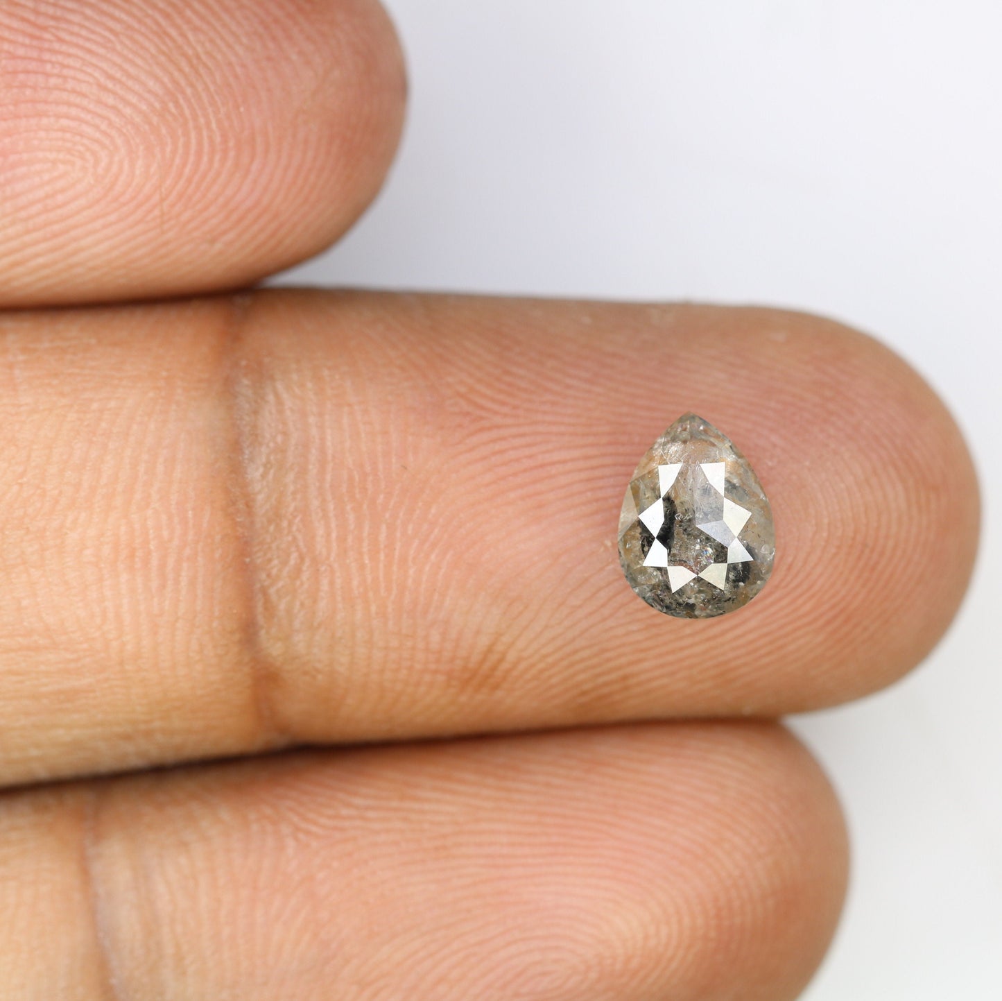 1.18 CT Salt And Pepper Pear Shaped Diamond For Multiple Occassion And Wedding | Gift For HerFor Gold Ring Diamonds