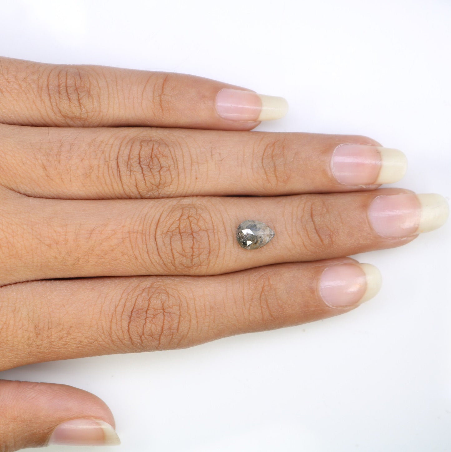 1.18 CT Salt And Pepper Pear Shaped Diamond For Multiple Occassion And Wedding | Gift For HerFor Gold Ring Diamonds