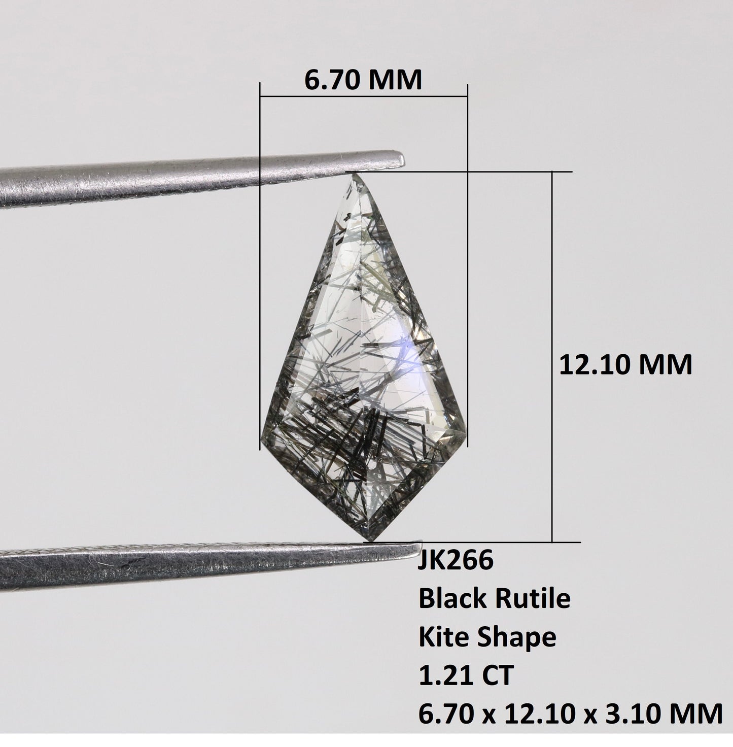 1.21 CT Gorgeous Black Rutile Kite Shape Gemstone for Weddings and Special Occasions - Elegant Jewelry with Classy Color Diamonds