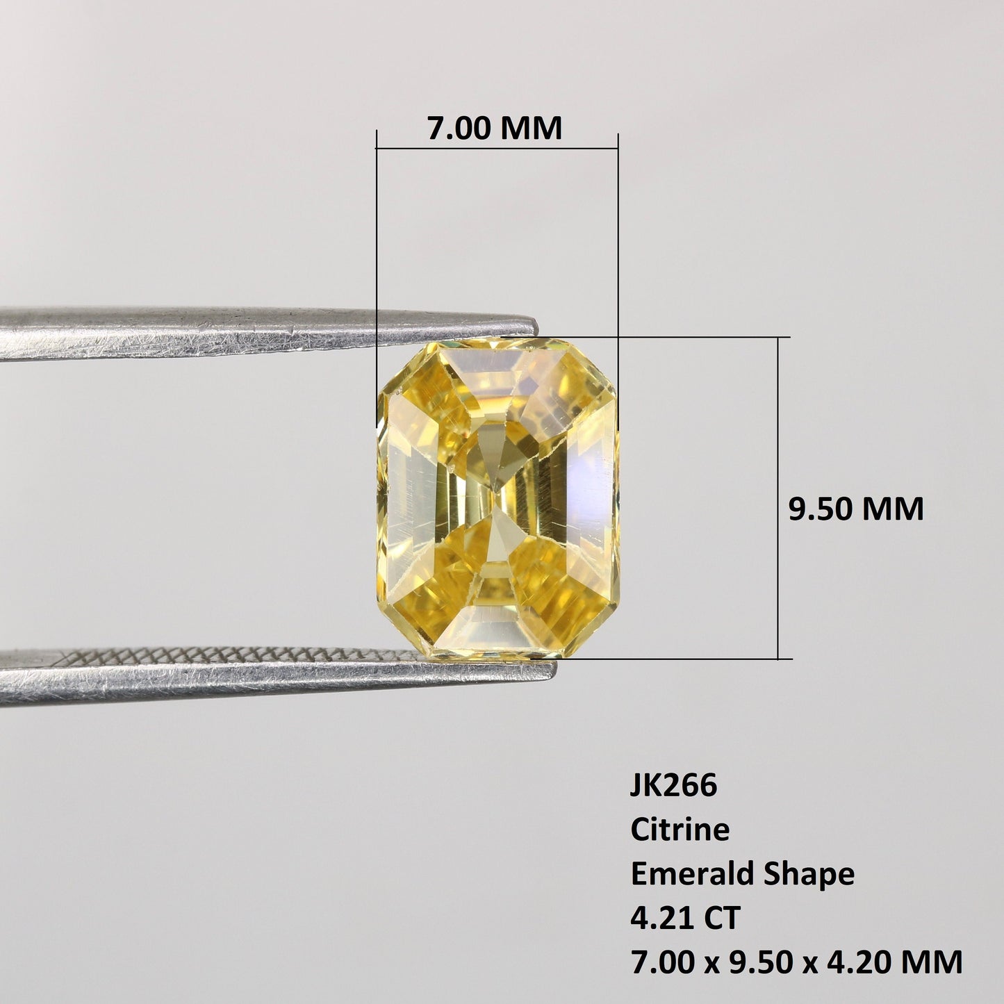 4.21 CT Rustic Citrine Emerald Shape Sapphire Gemstone - Stunning Natural Stone for Fine Jewelry and Diamonds