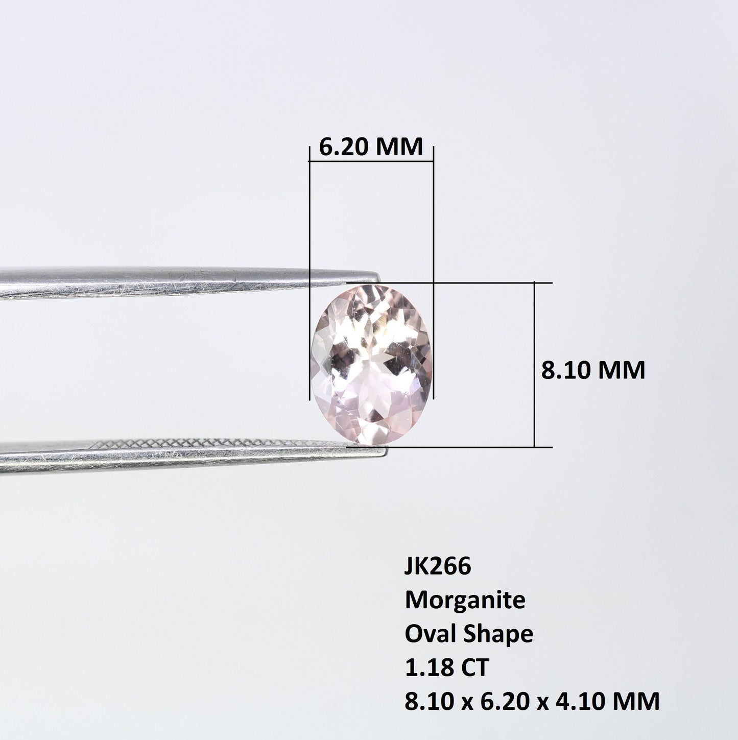1.18 CT Pink Morganite Loose Gemstone - Oval Shape Natural Earth Mined Stone for Elegant Jewelry Designs
