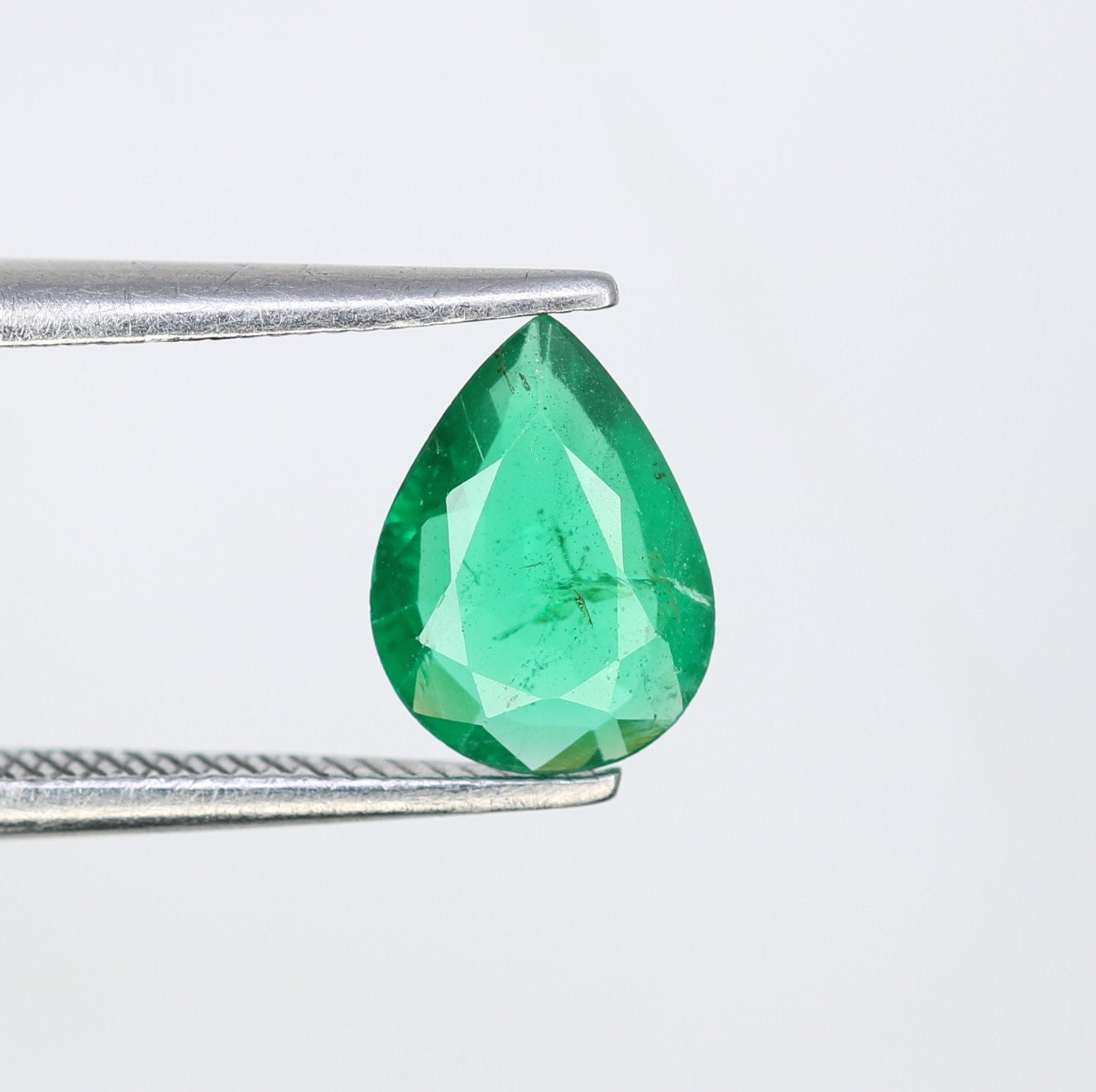 0.74 CT natural Colombian emerald pear shape gemstone - faceted loose gem for jewelry making