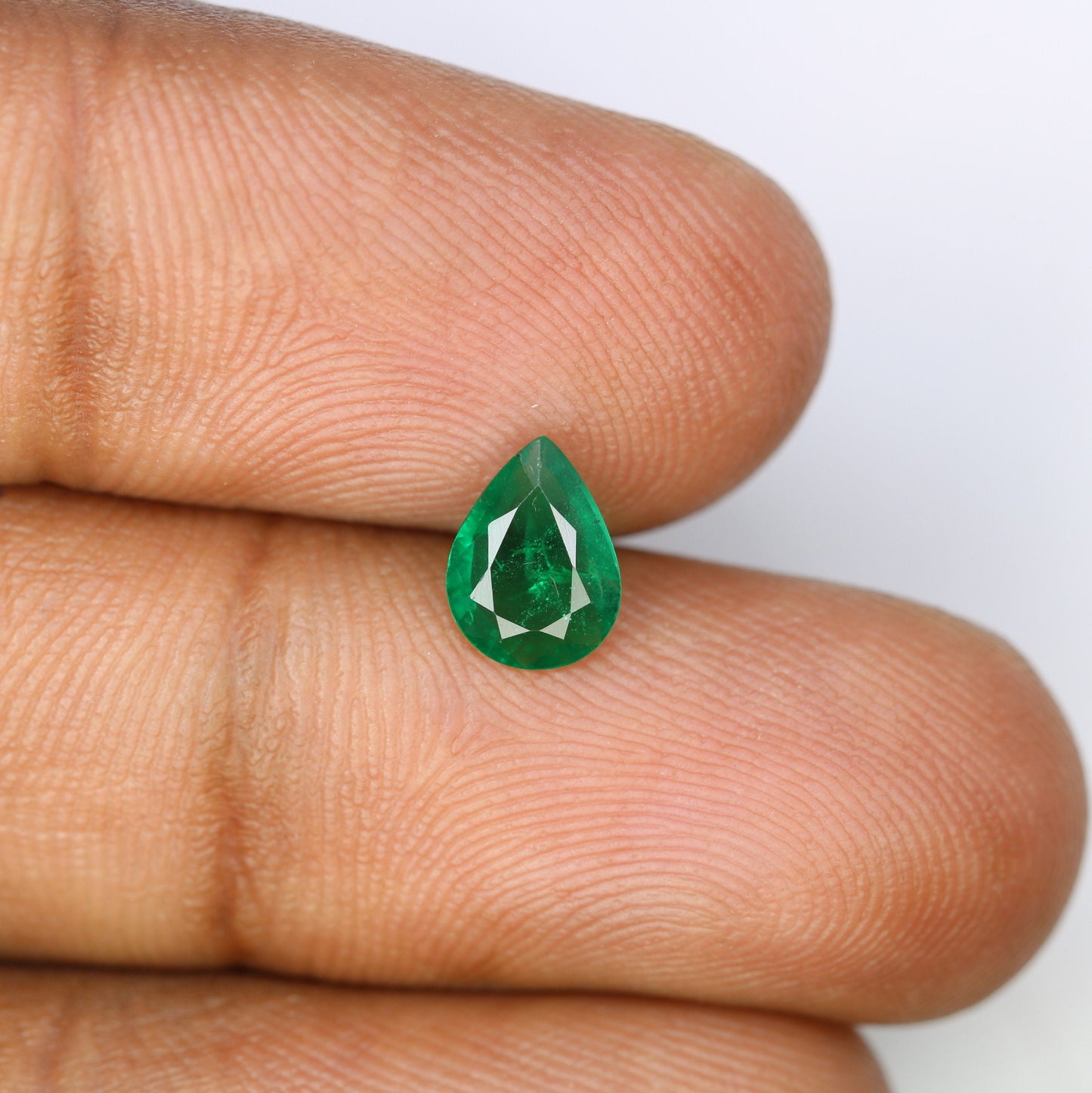 0.74 CT natural Colombian emerald pear shape gemstone - faceted loose gem for jewelry making