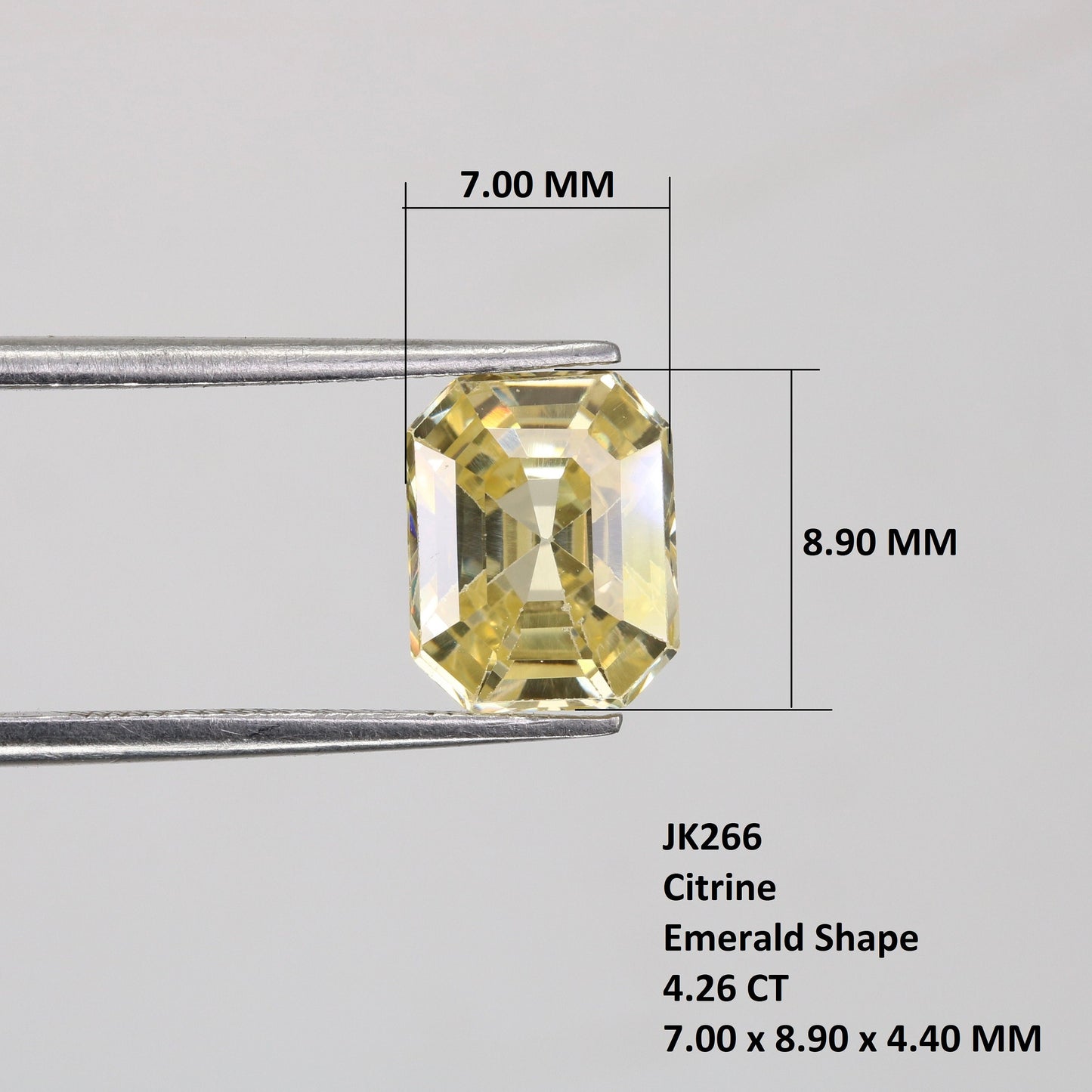 4.26 CT Citrine Emerald Shape Sapphire for Weddings and Multiple Occasions Perfect Proposal Ring and Gift for Her with Gold Ring and Diamond