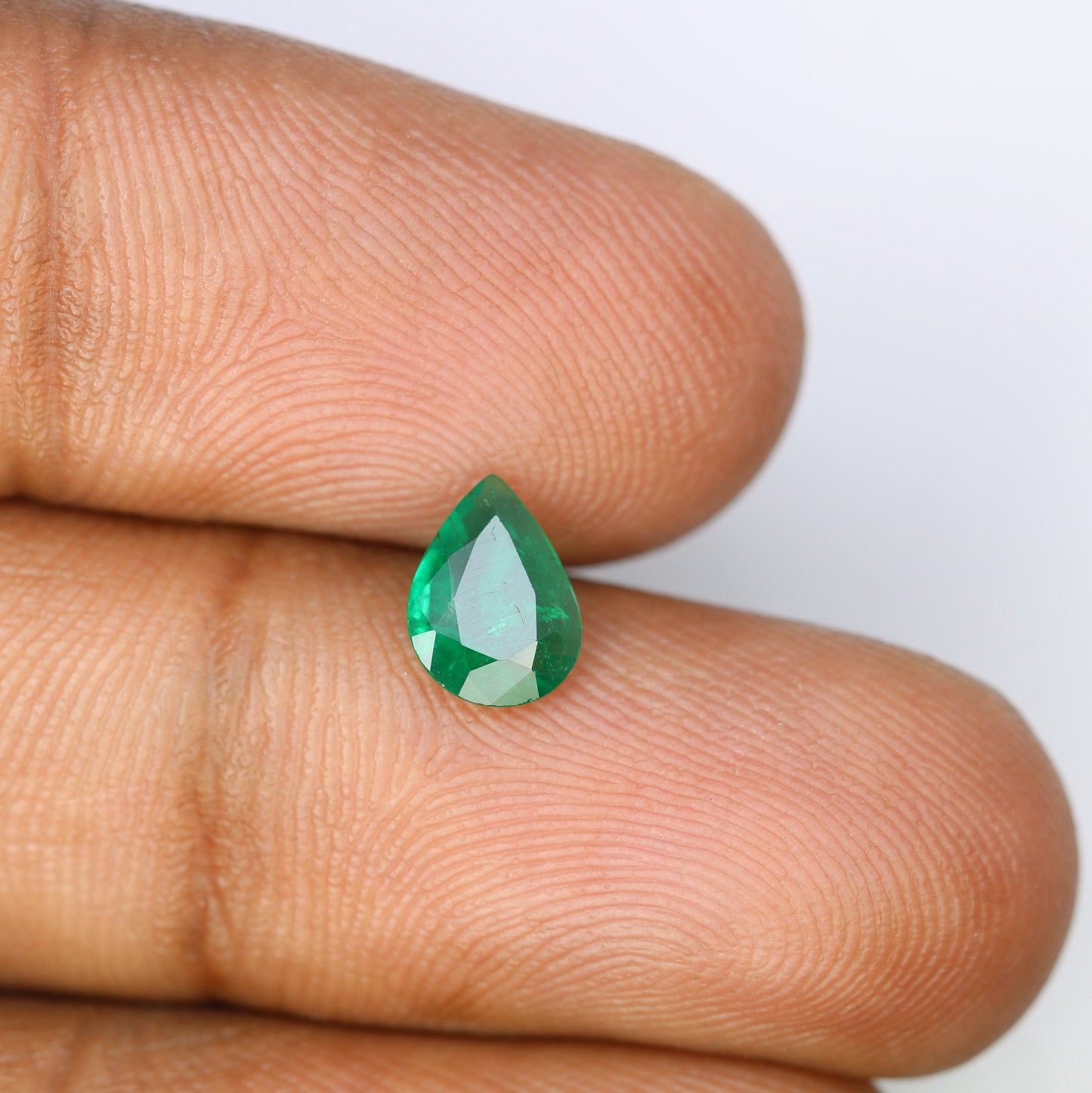 0.74 CT natural Colombian emerald pear shape gemstone - faceted loose gem for jewelry making