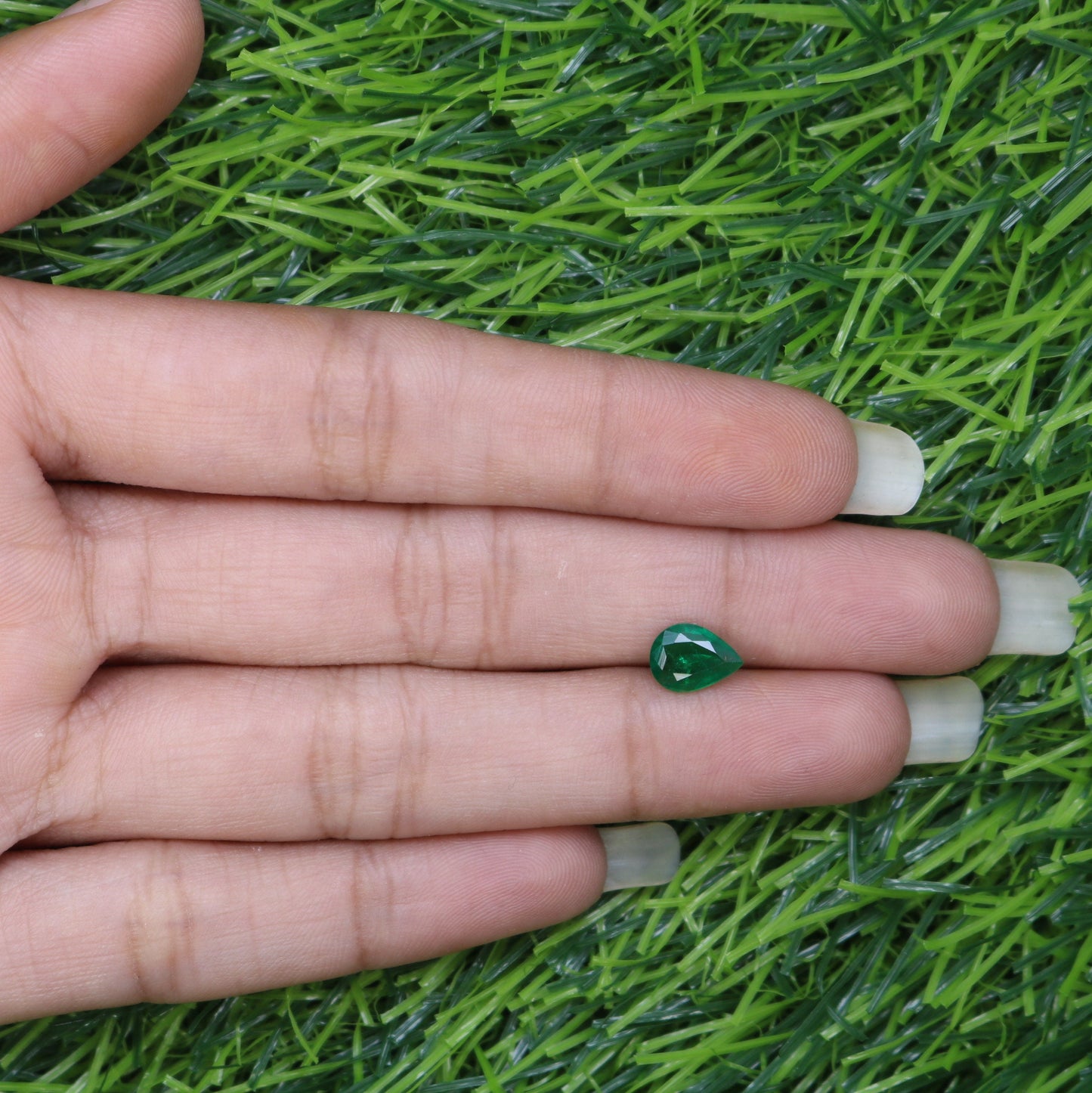 0.74 CT natural Colombian emerald pear shape gemstone - faceted loose gem for jewelry making