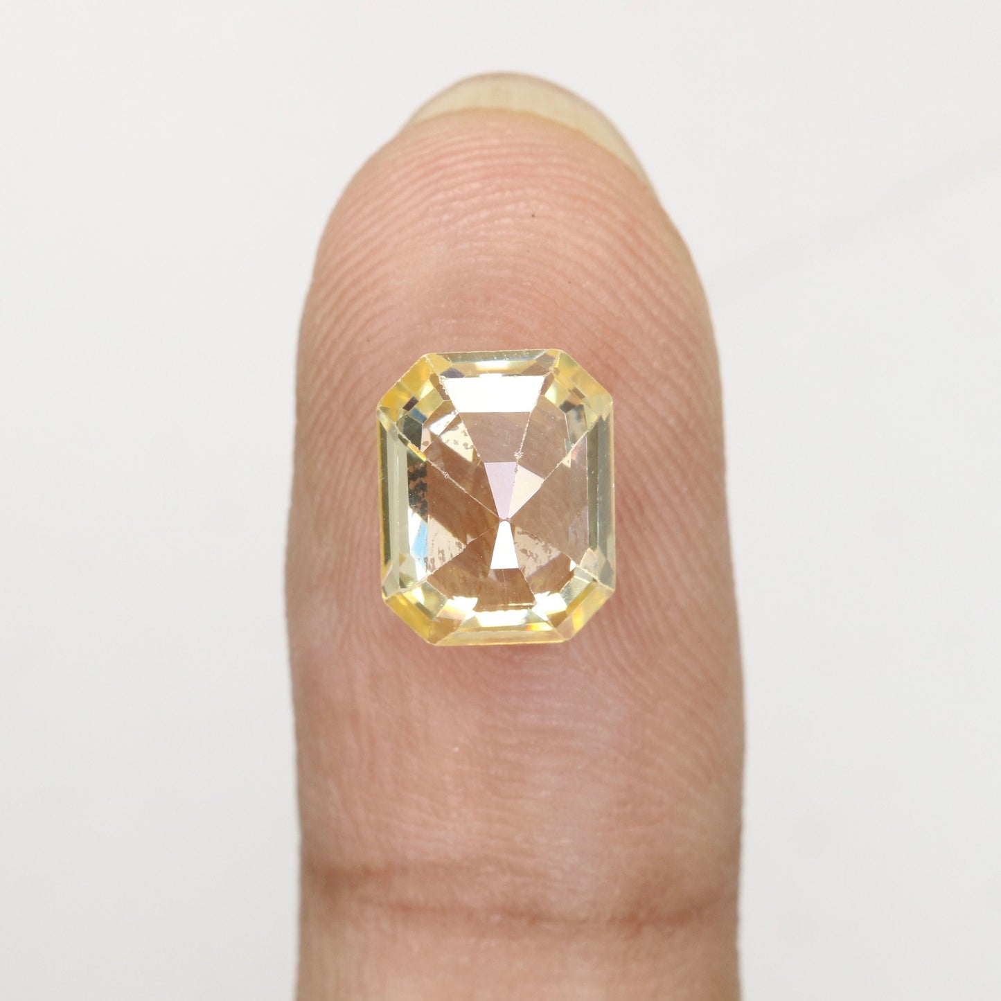 4.26 CT Citrine Emerald Shape Sapphire for Weddings and Multiple Occasions Perfect Proposal Ring and Gift for Her with Gold Ring and Diamond