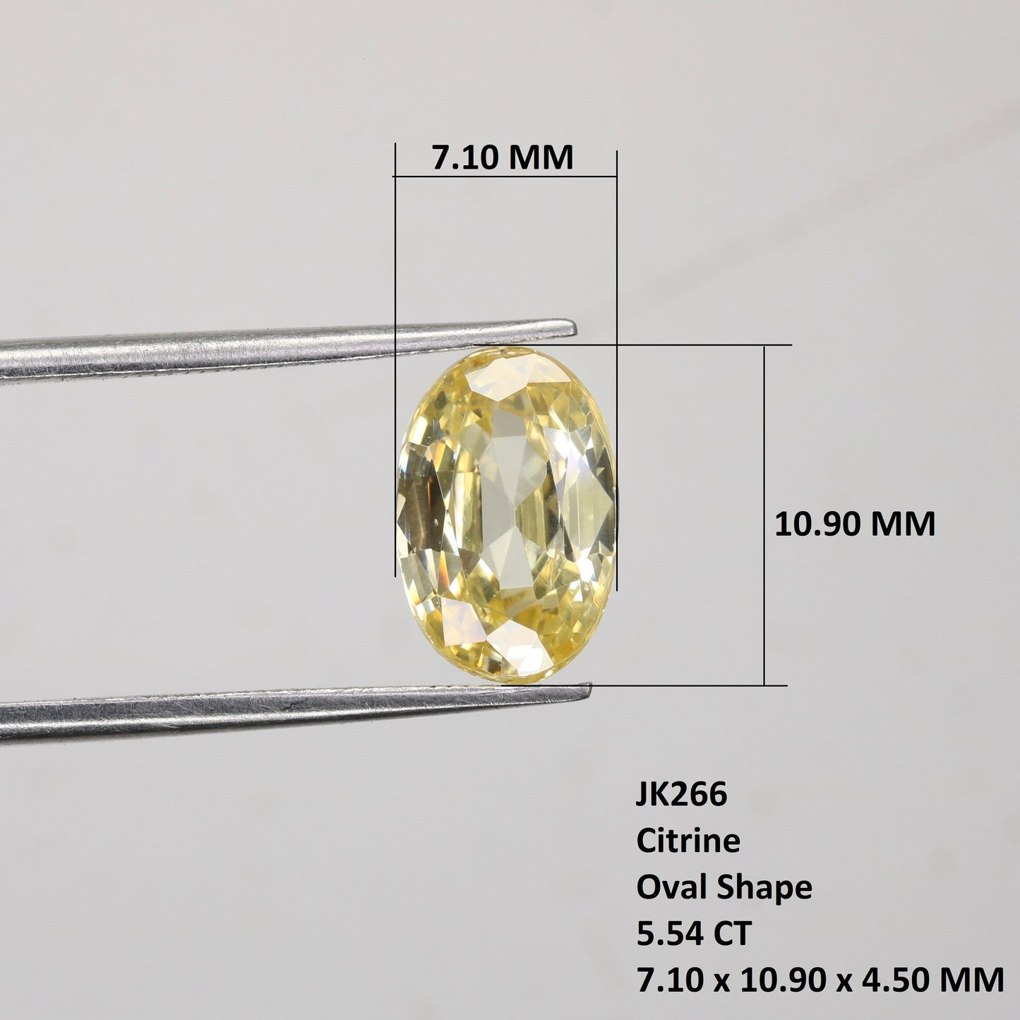 5.54 CT Natural Citrine Oval Loose Gemstone - Stunning Yellow Stone for Fine Jewelry and Diamonds