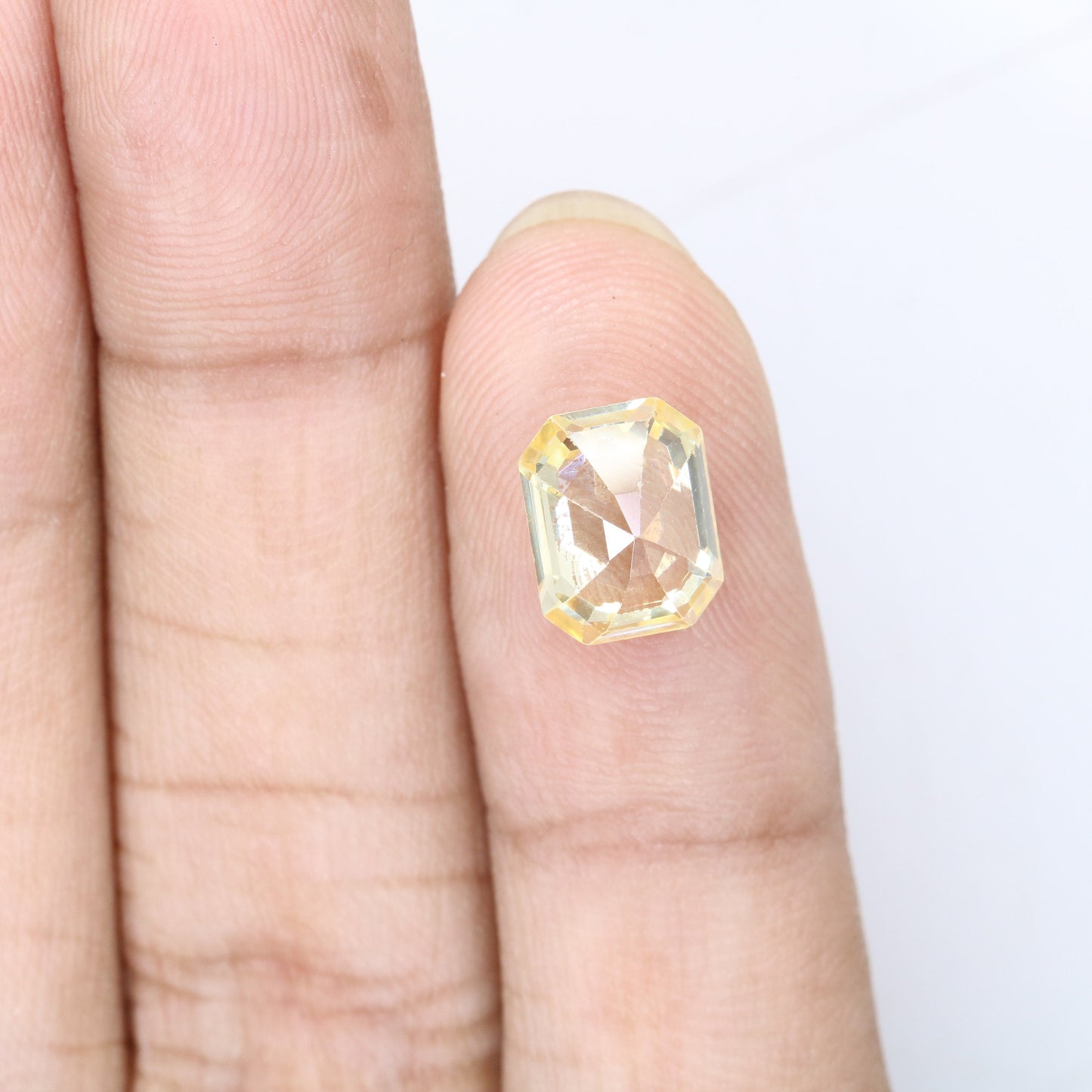 4.26 CT Citrine Emerald Shape Sapphire for Weddings and Multiple Occasions Perfect Proposal Ring and Gift for Her with Gold Ring and Diamond