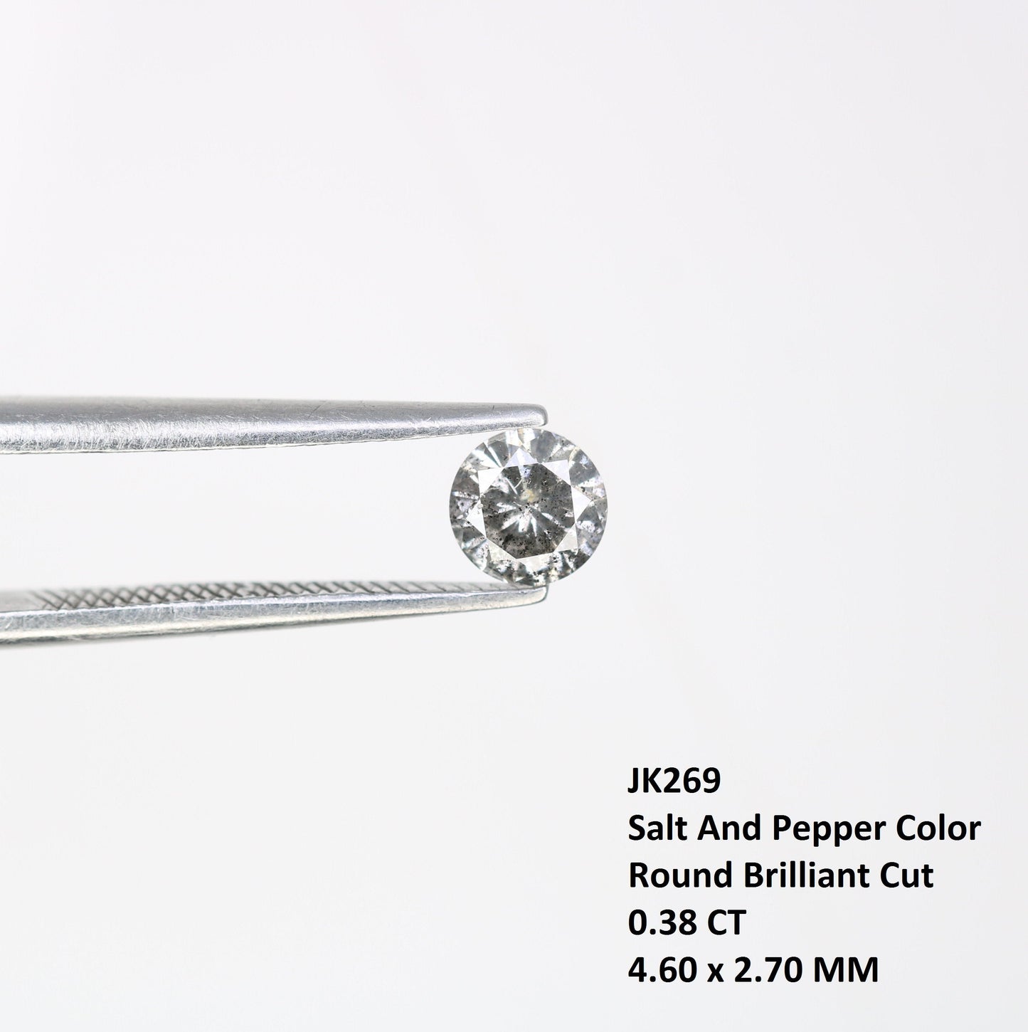 0.38 CT Natural Salt and Pepper Brilliant Cut Loose Diamond | Ideal for Proposal Ring, Diamond Pendant, or Gift for Her | Gold Ring Diamonds