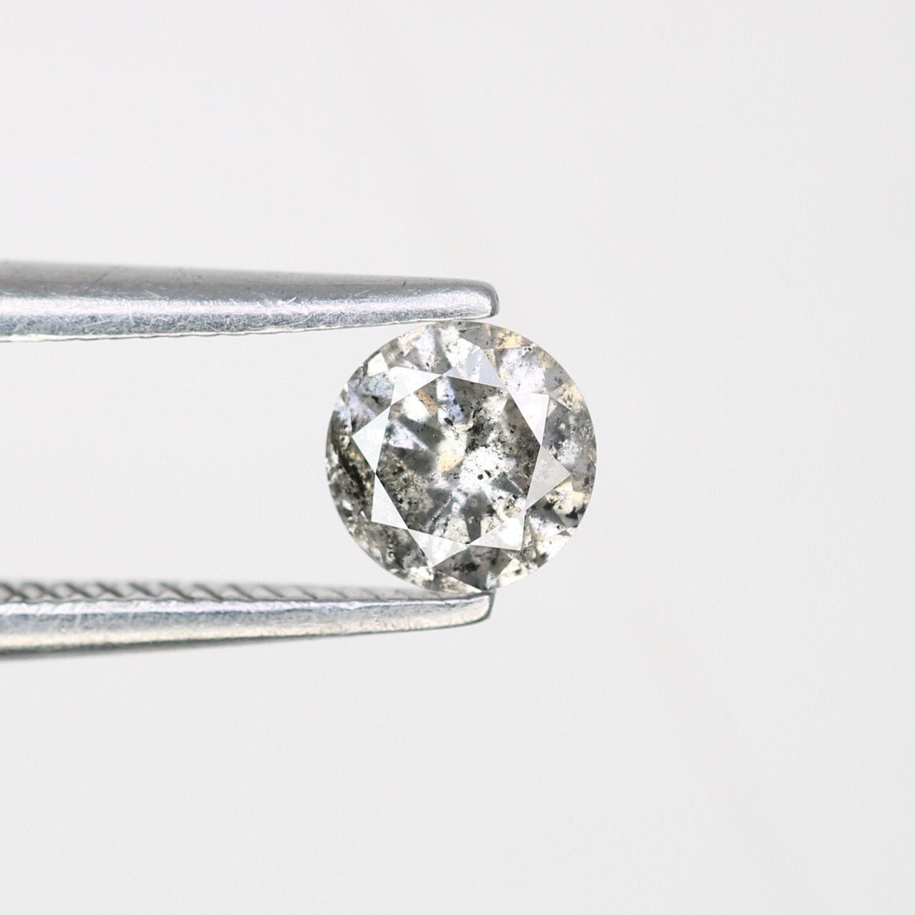 0.38 CT Loose Rustic Salt and Pepper Brilliant Cut Diamond | Ideal for Wedding Ring or Halo Set | Statement Jewelry | Gold Ring Diamonds