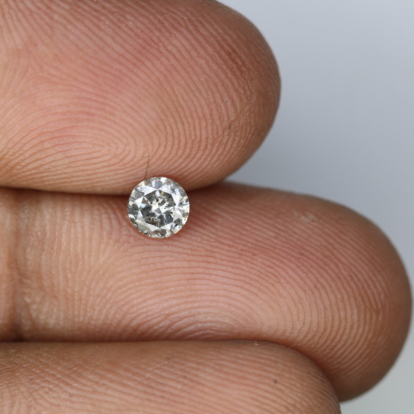 0.38 CT Loose Rustic Salt and Pepper Brilliant Cut Diamond | Ideal for Wedding Ring or Halo Set | Statement Jewelry | Gold Ring Diamonds