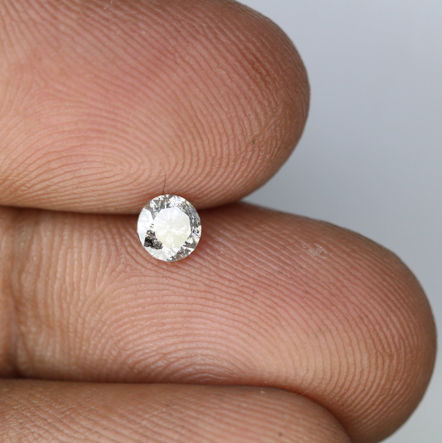 0.38 CT Loose Rustic Salt and Pepper Brilliant Cut Diamond | Ideal for Wedding Ring or Halo Set | Statement Jewelry | Gold Ring Diamonds