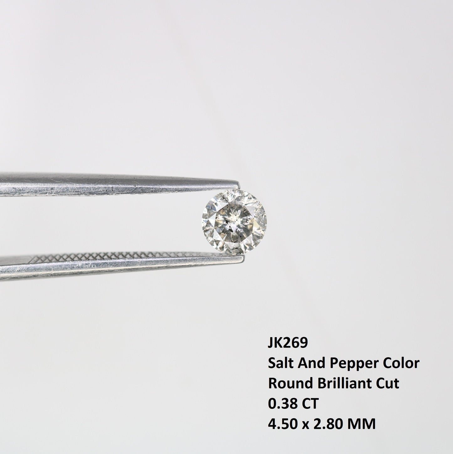 0.38 CT Natural Salt and Pepper Brilliant Cut Diamond |Ideal for Engagement Ring or Wedding Jewelry |Fancy Color Diamond |Gold Ring Diamonds