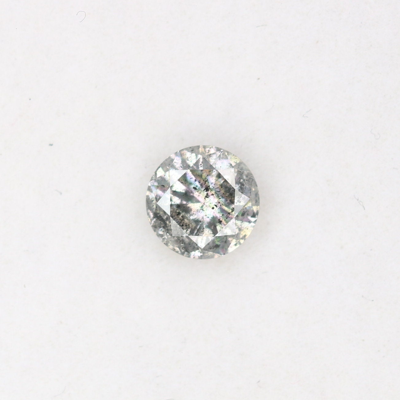 0.38 CT Loose Rustic Salt and Pepper Brilliant Cut Diamond | Ideal for Wedding Ring or Halo Set | Statement Jewelry | Gold Ring Diamonds