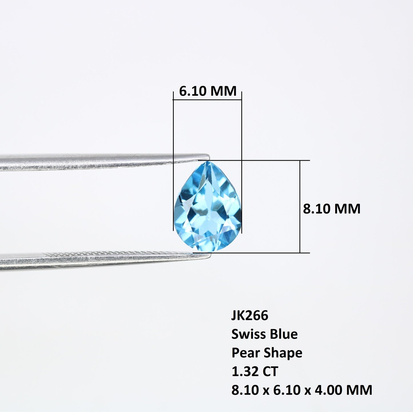 1.32 CT Swiss Blue Pear Shape Gem for Proposal Ring - Fancy Color Diamond for Customized Jewelry Making with Gold Ring