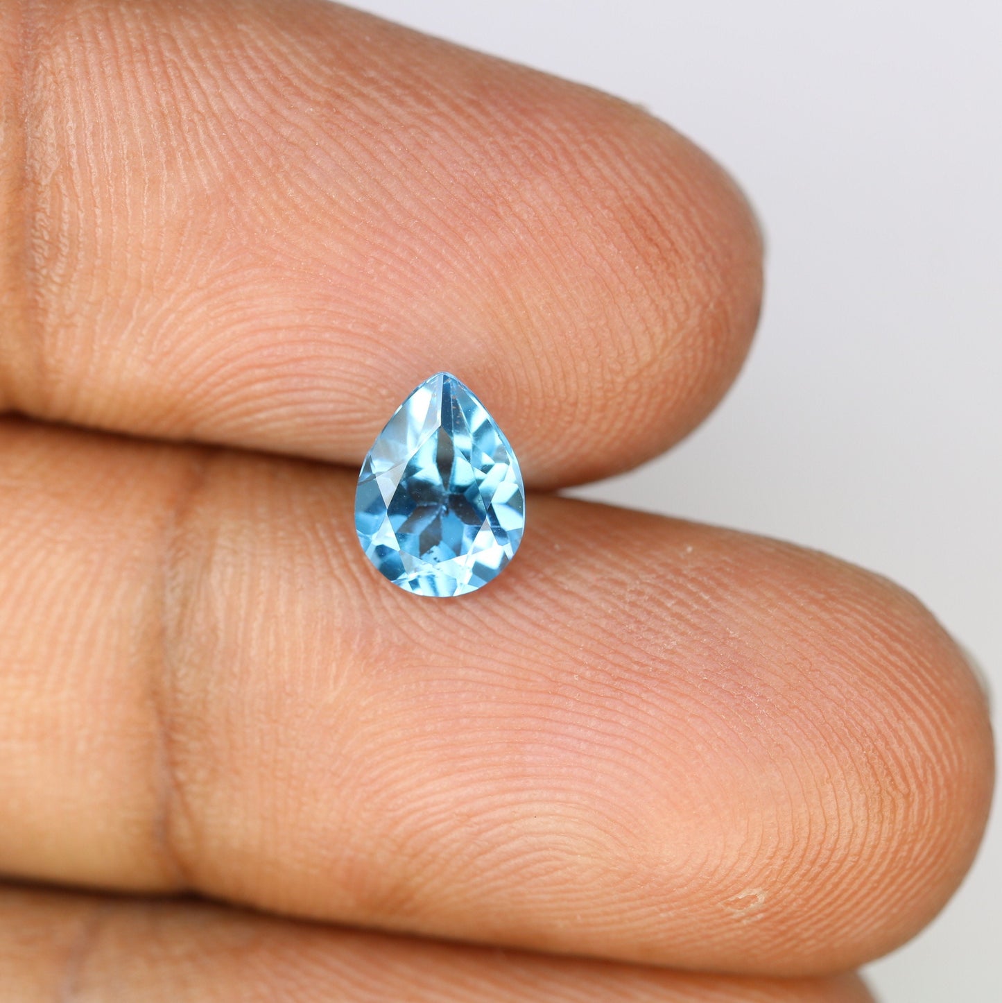 1.32 CT Swiss Blue Pear Shape Gem for Proposal Ring - Fancy Color Diamond for Customized Jewelry Making with Gold Ring