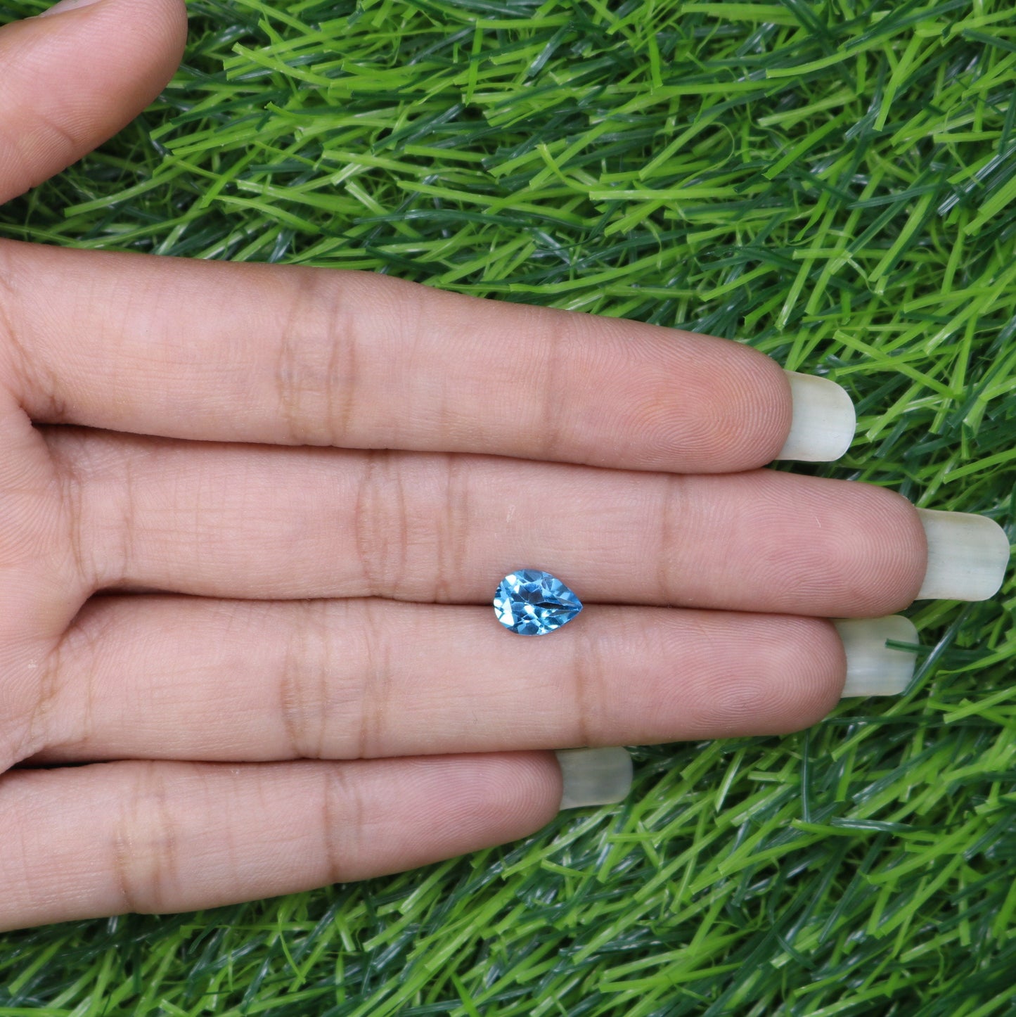 1.32 CT Swiss Blue Pear Shape Gem for Proposal Ring - Fancy Color Diamond for Customized Jewelry Making with Gold Ring