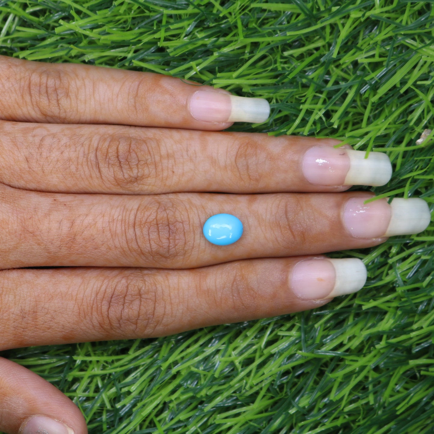 1.71 CT Rustic Natural Blue Turquoise Oval Cut Gemstone for Jewelry Perfect for Engagement Ring and Gift for Her with Gold Ring and Diamond