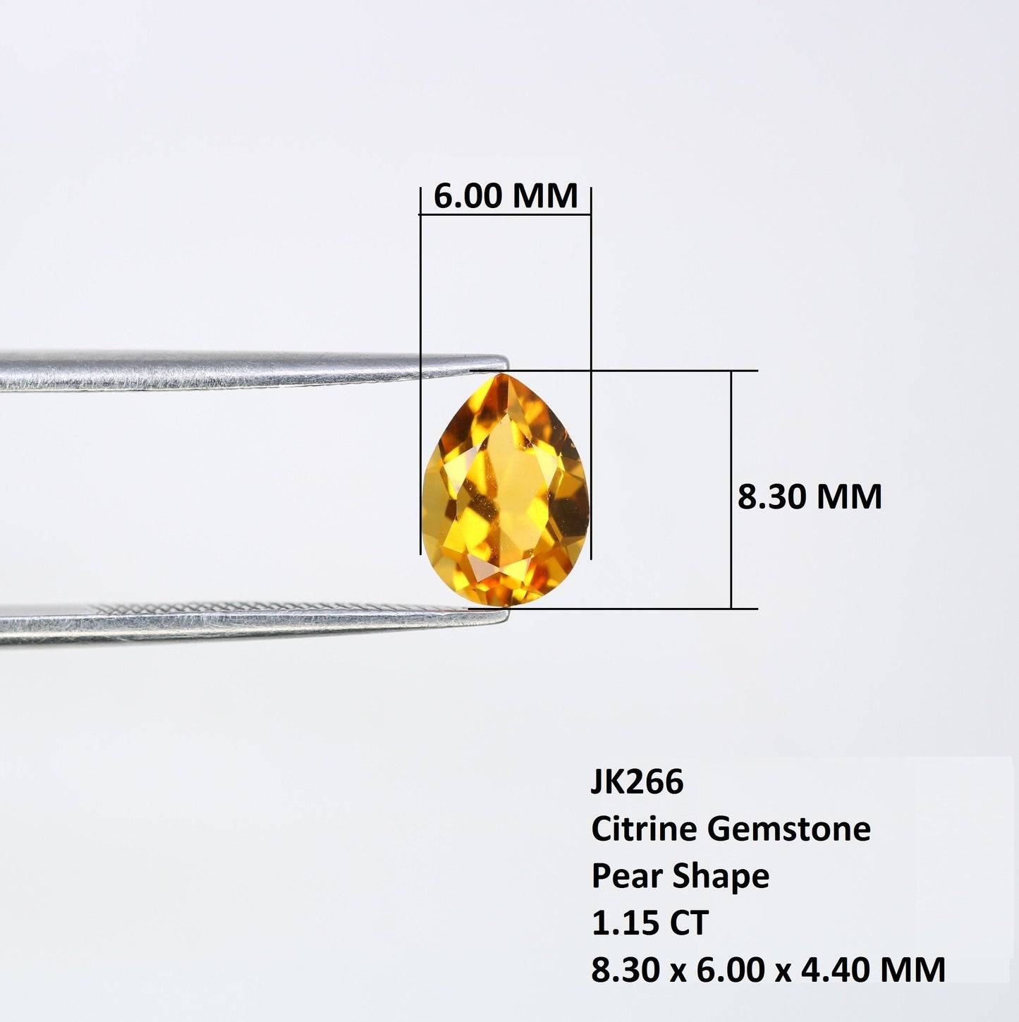 1.15 CT Natural Citrine Pear Cut Orange Gemstone for Engagement Ring - Ideal for Fine Jewelry and Diamonds