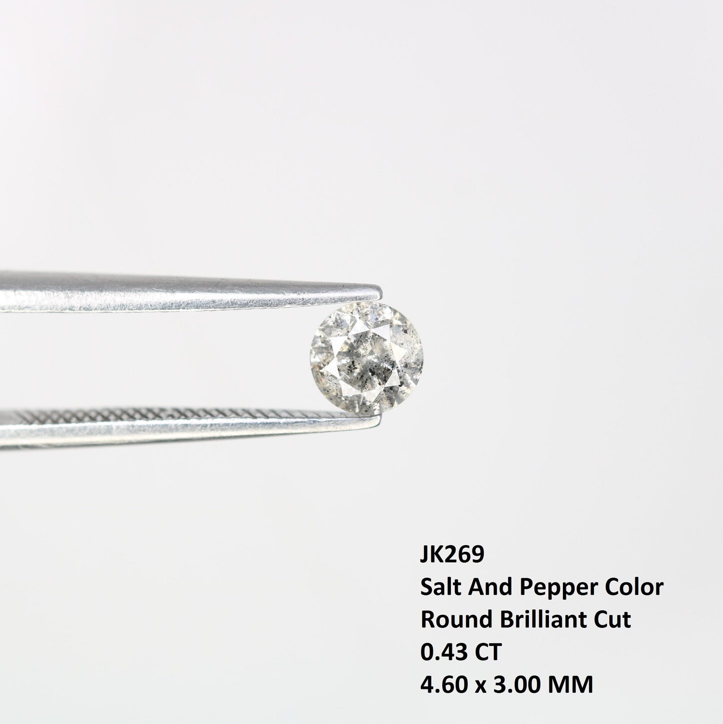 0.43 CT Natural Salt and Pepper Brilliant Cut Loose Diamond | Wedding or Birthday Gift | for Jewelry Making | Wholesale Price Diamonds