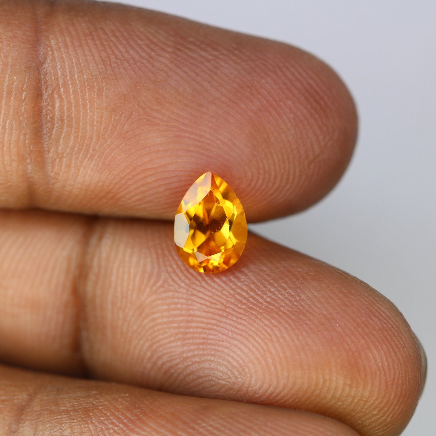 1.15 CT Natural Citrine Pear Cut Orange Gemstone for Engagement Ring - Ideal for Fine Jewelry and Diamonds
