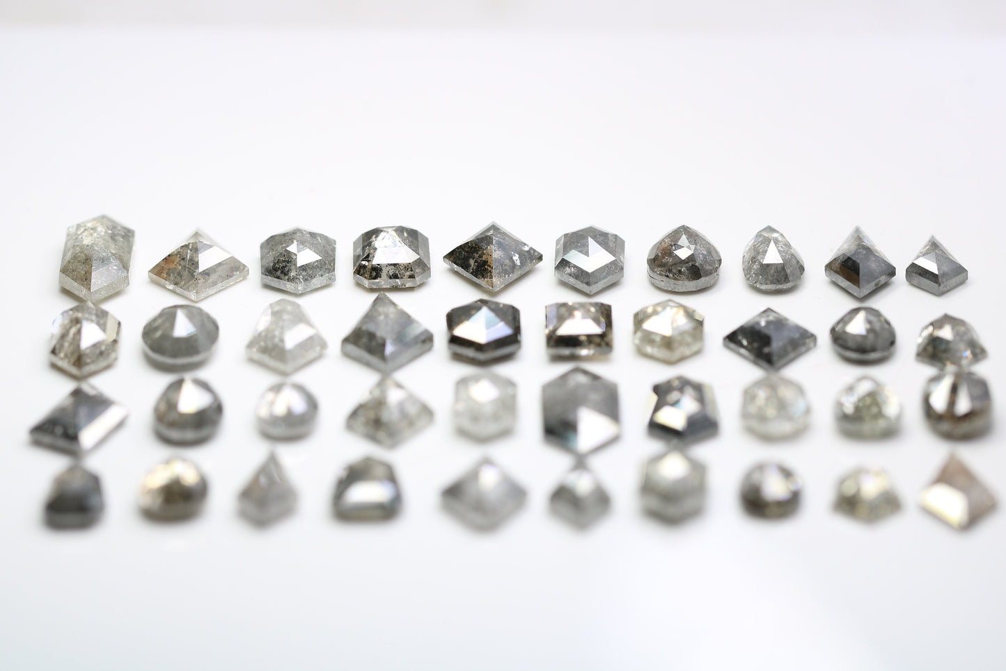 Loose Salt and Pepper Diamonds | Mixed Shape Natural Black and Gray Diamonds | Unique Gemstones for Jewelry Gifts