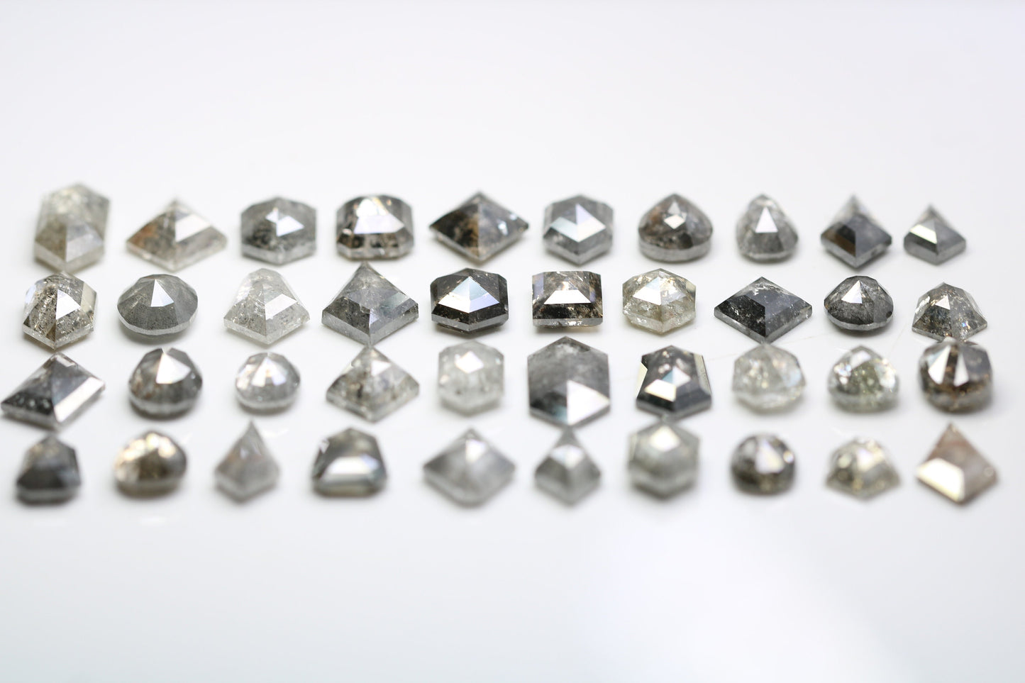 Loose Salt and Pepper Diamonds | Mixed Shape Natural Black and Gray Diamonds | Unique Gemstones for Jewelry Gifts